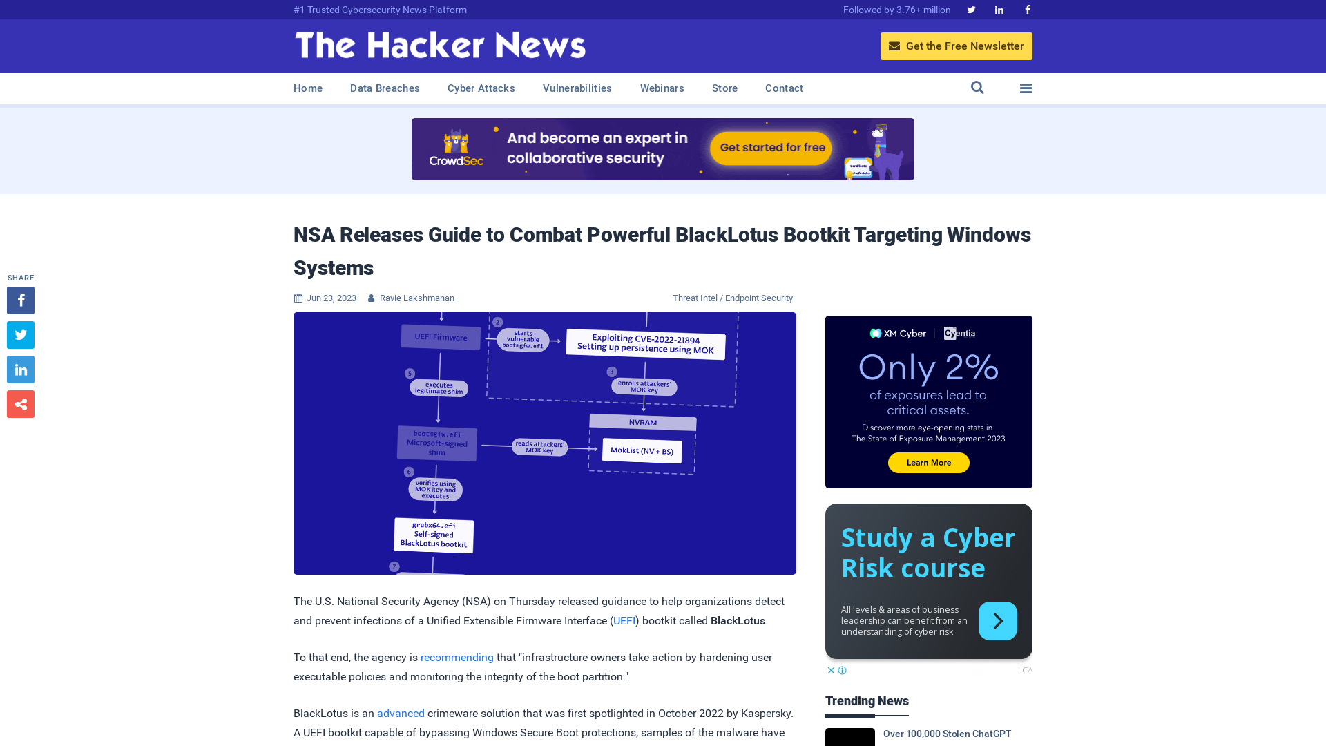 NSA Releases Guide to Combat Powerful BlackLotus Bootkit Targeting Windows Systems