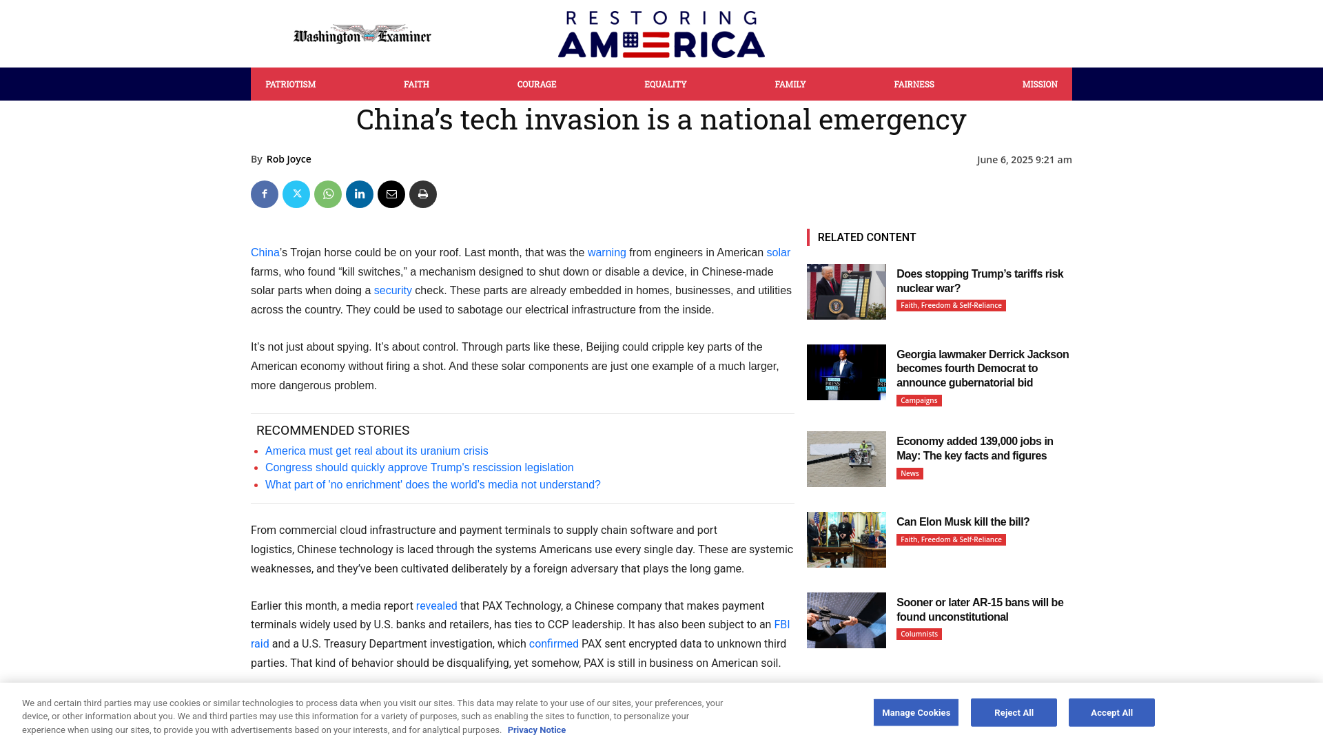 China’s tech invasion is a national emergency - Washington Examiner