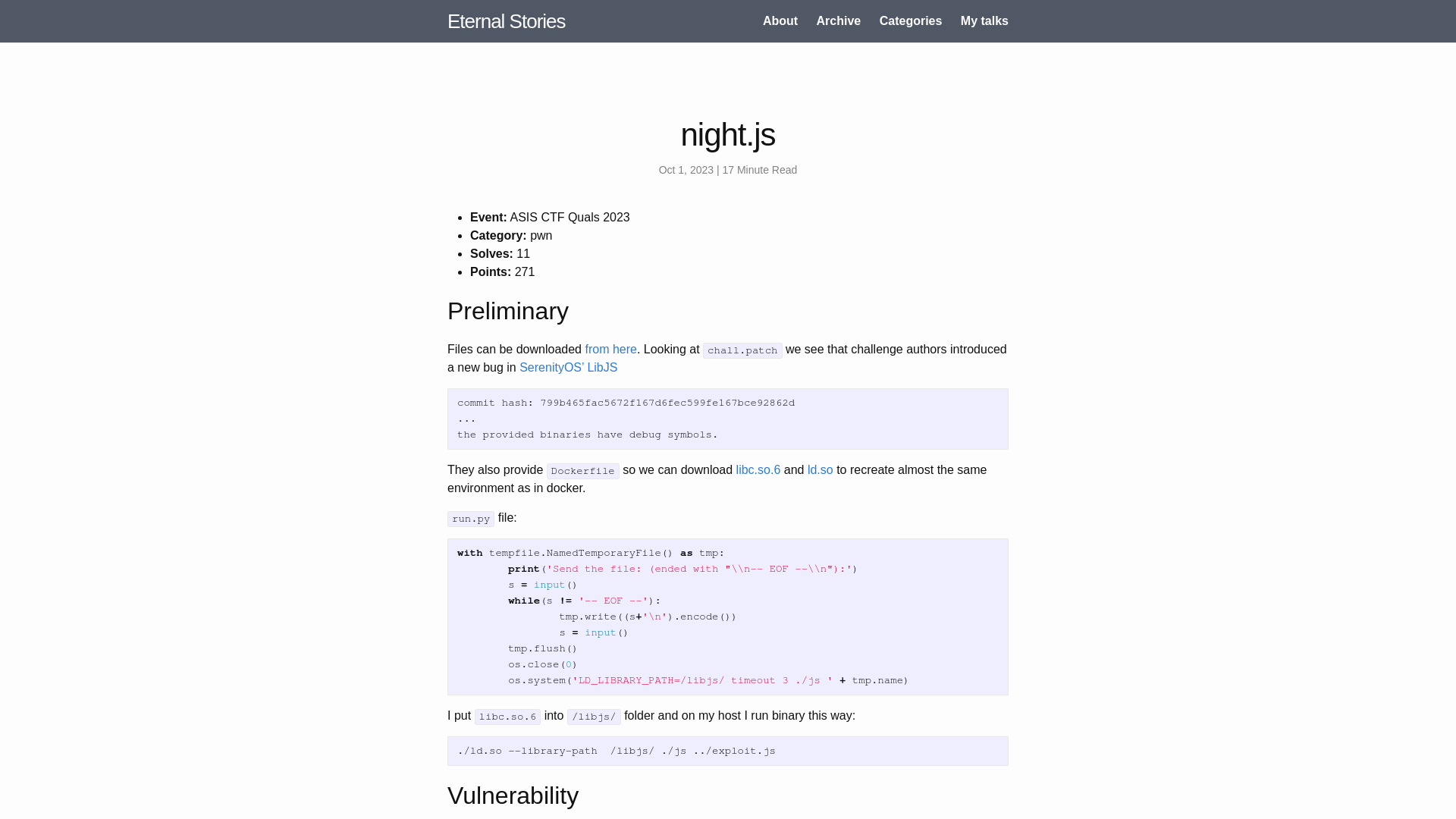 night.js - Eternal Stories