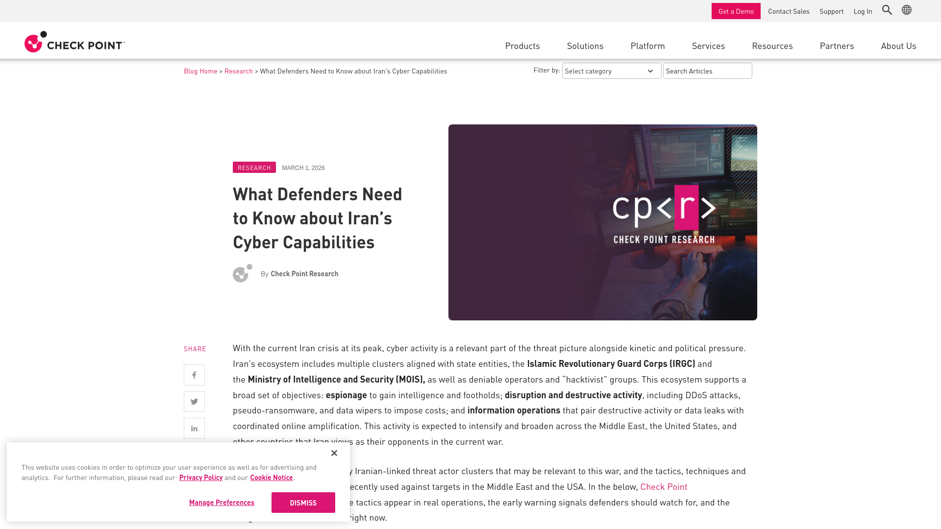 What Defenders Need to Know about Iran’s Cyber Capabilities - Check Point Blog