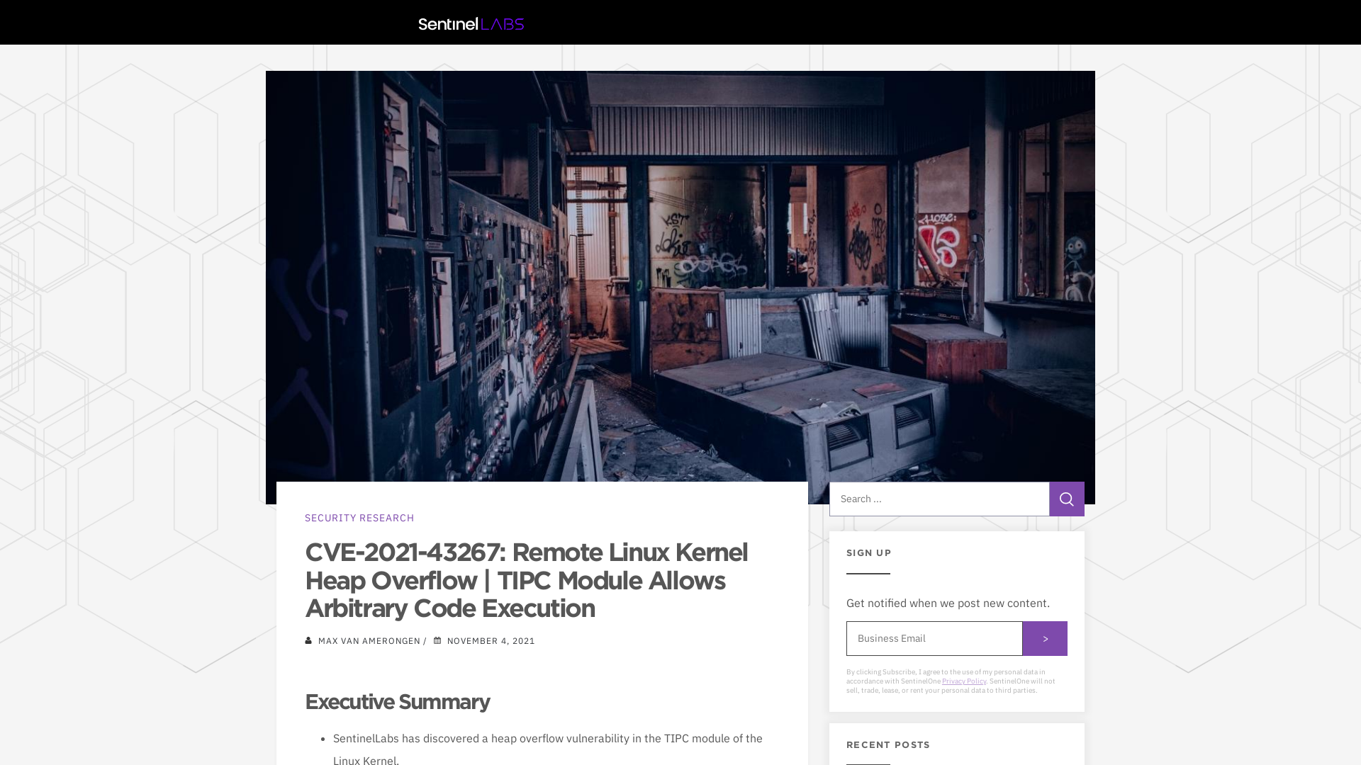 CVE-2021-43267: Remote Linux Kernel Heap Overflow | TIPC Module Allows Arbitrary Code Execution - SentinelOne