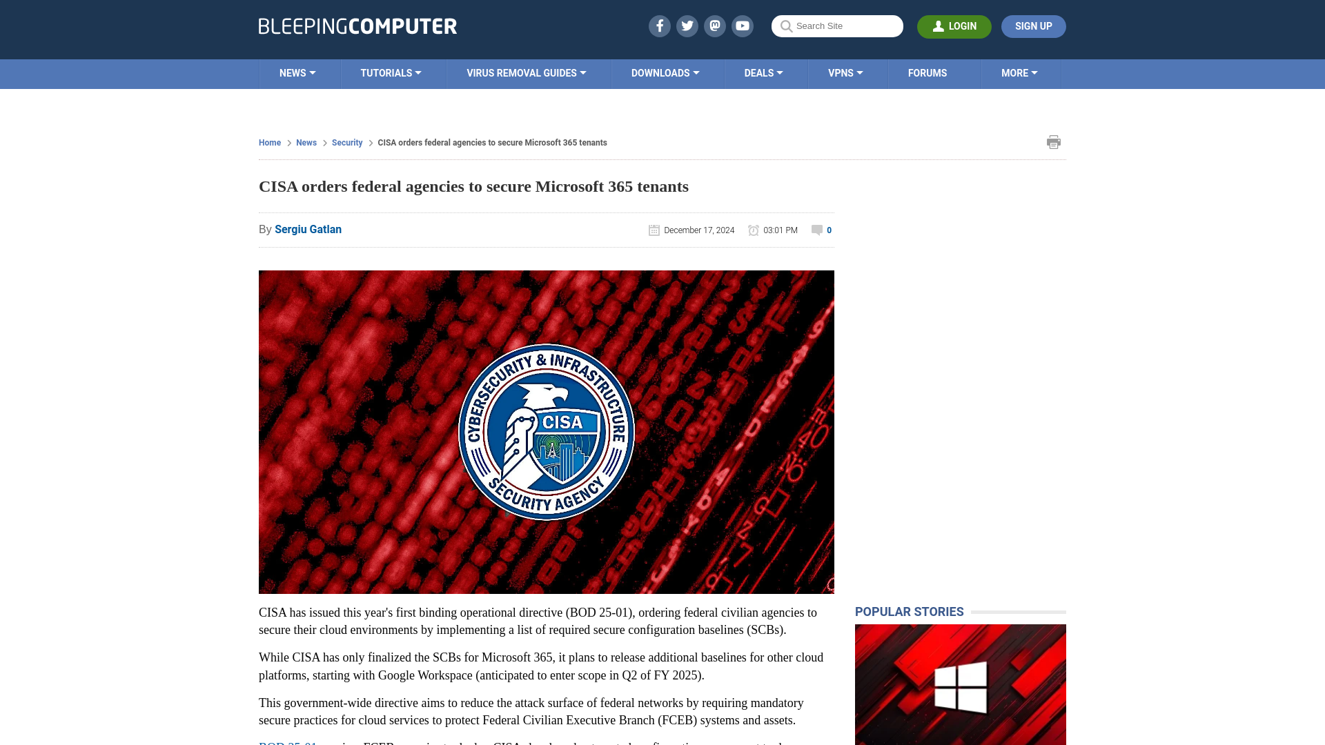 CISA orders federal agencies to secure Microsoft 365 tenants