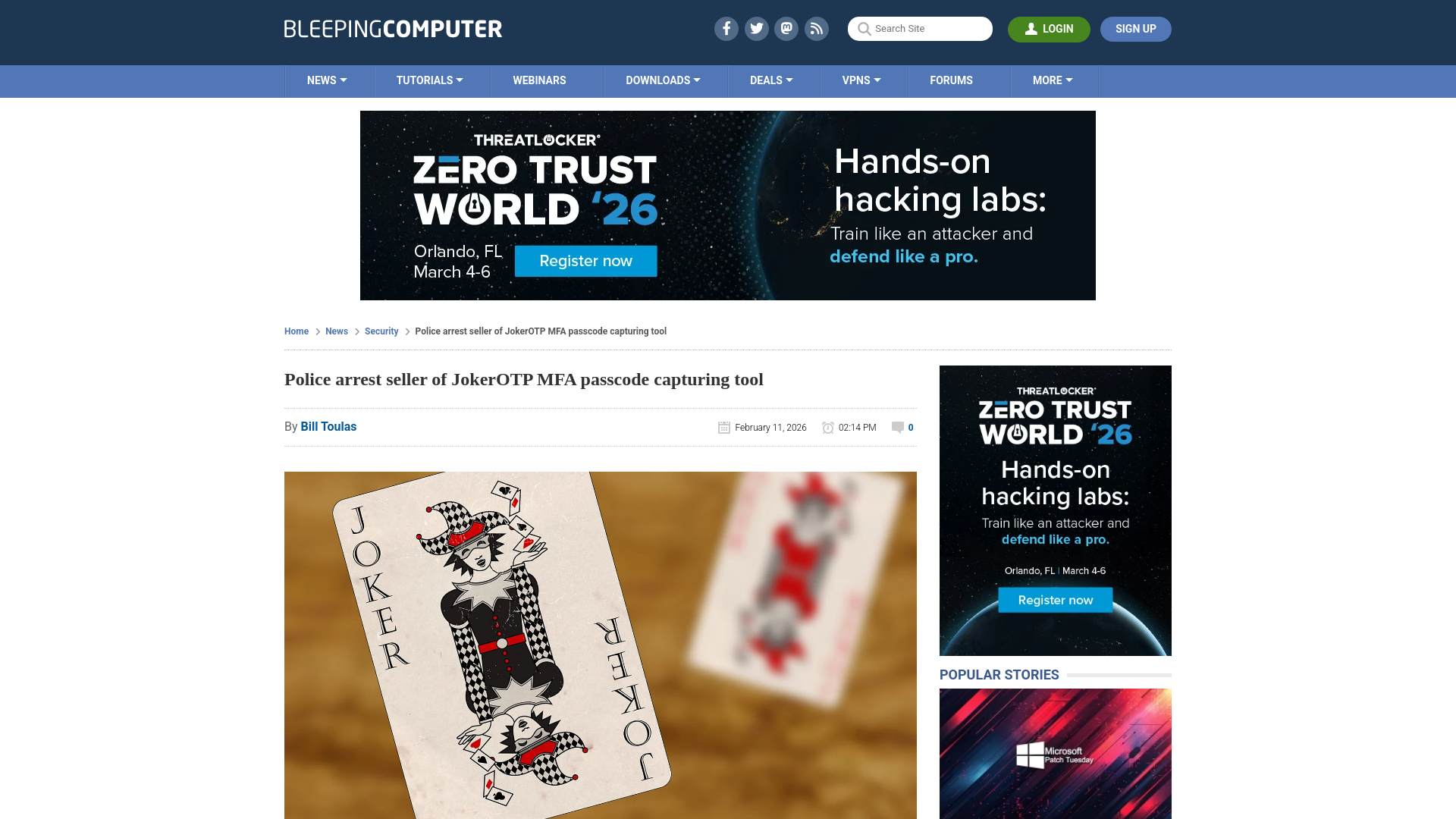 Police arrest seller of JokerOTP MFA passcode capturing tool