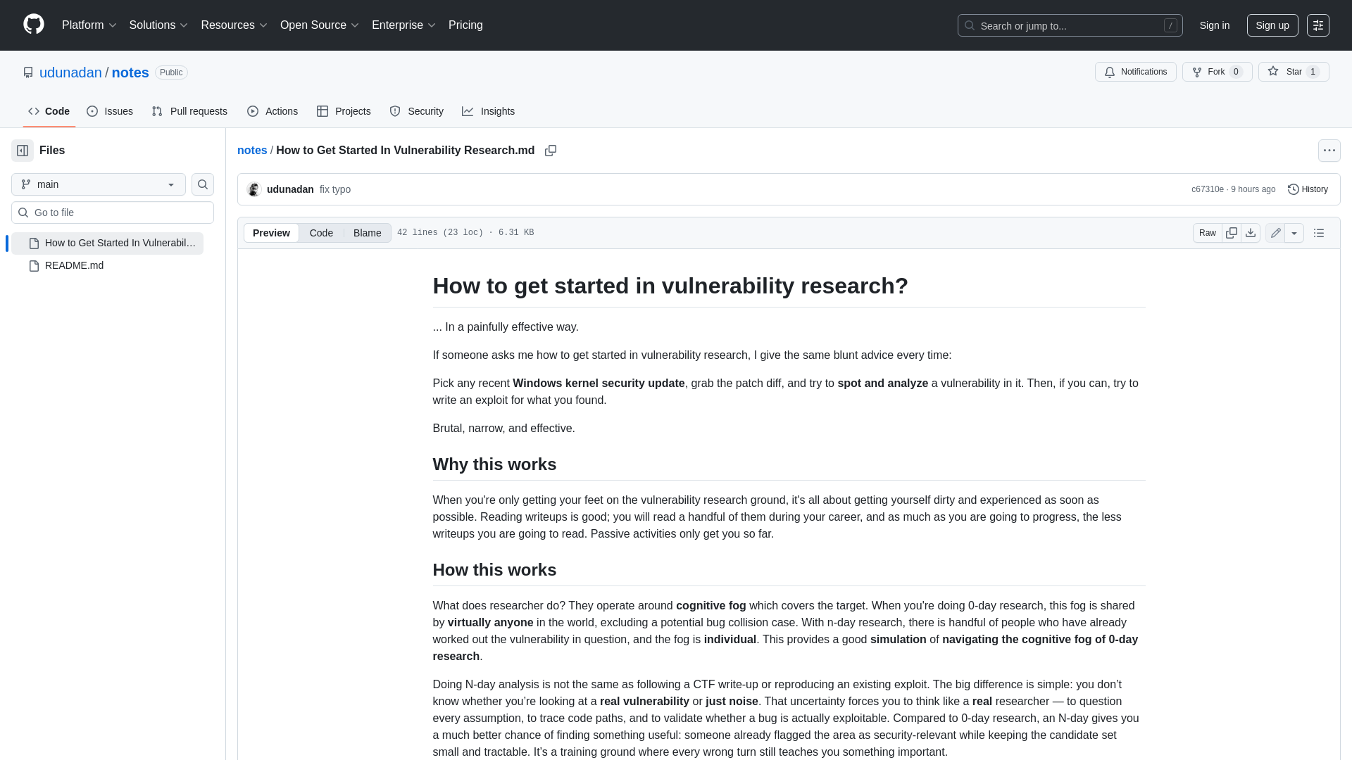 notes/How to Get Started In Vulnerability Research.md at main · udunadan/notes · GitHub