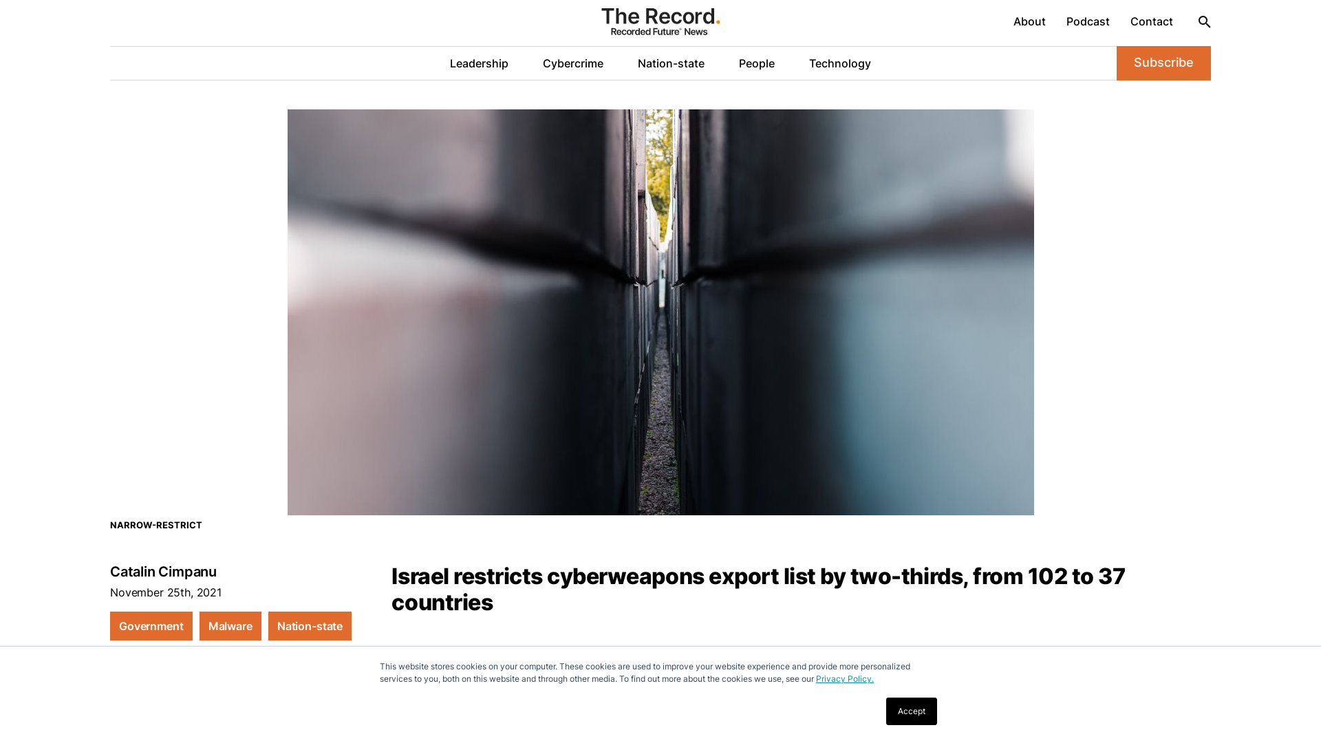Israel restricts cyberweapons export list by two-thirds, from 102 to 37 countries