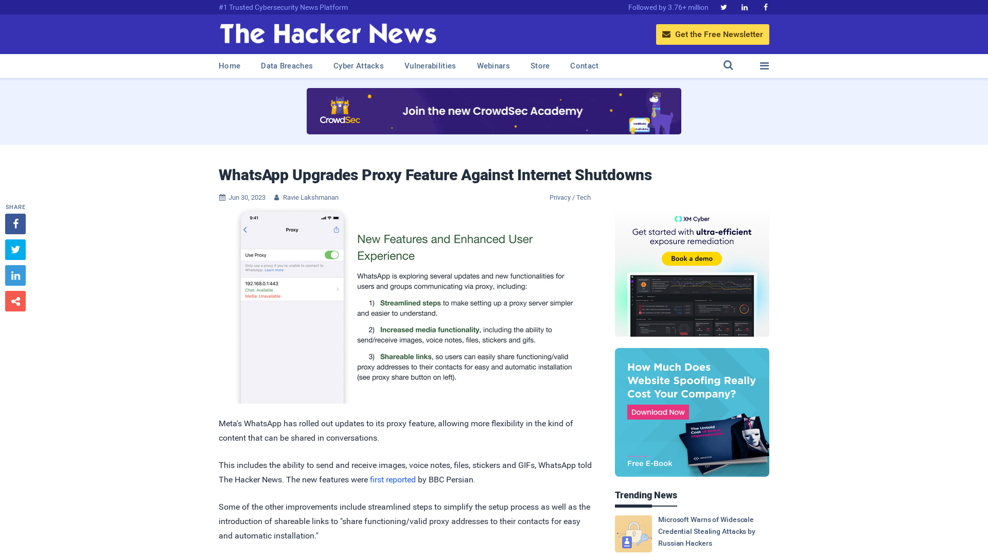 WhatsApp Upgrades Proxy Feature Against Internet Shutdowns