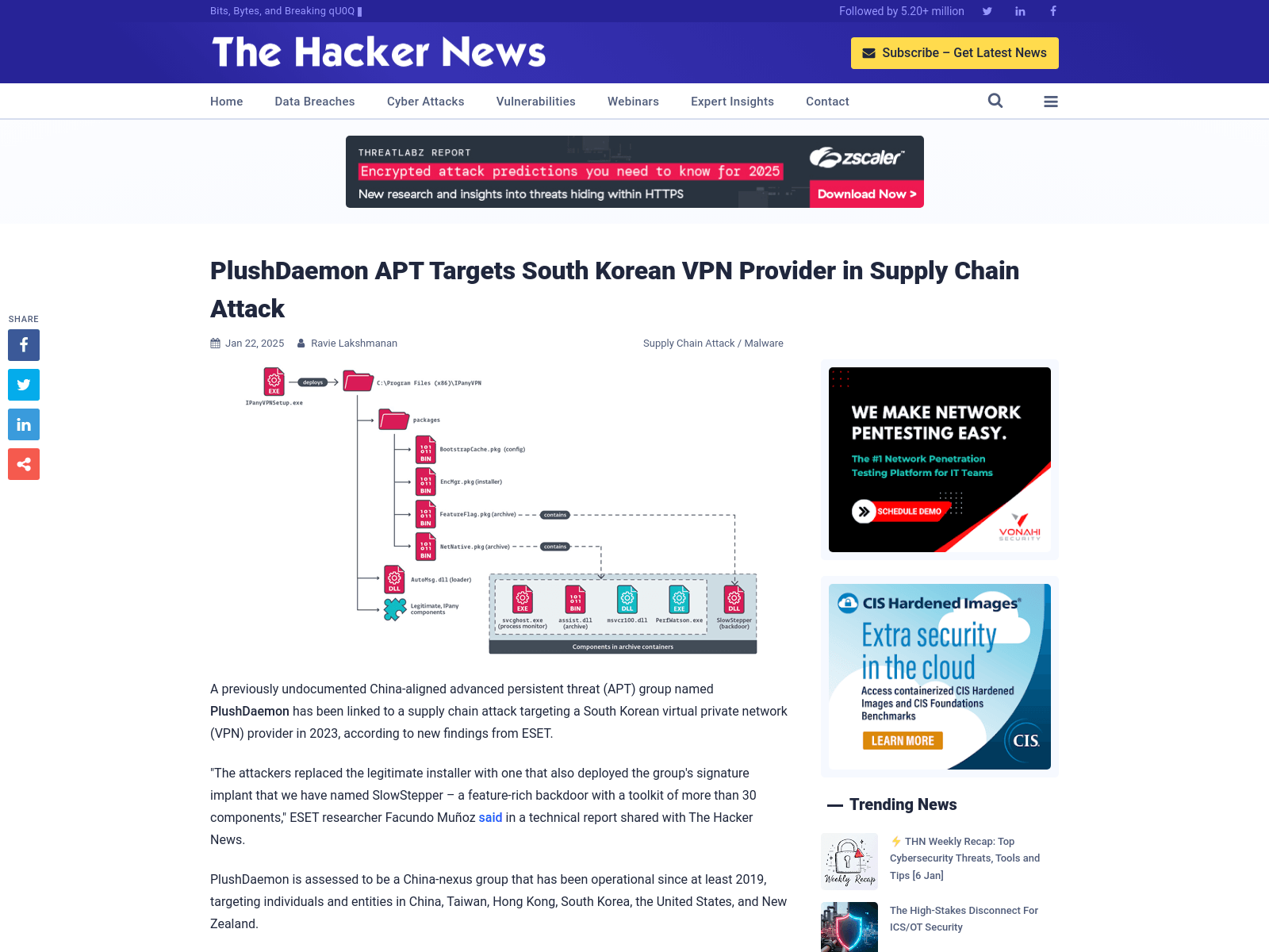 PlushDaemon APT Targets South Korean VPN Provider in Supply Chain Attack