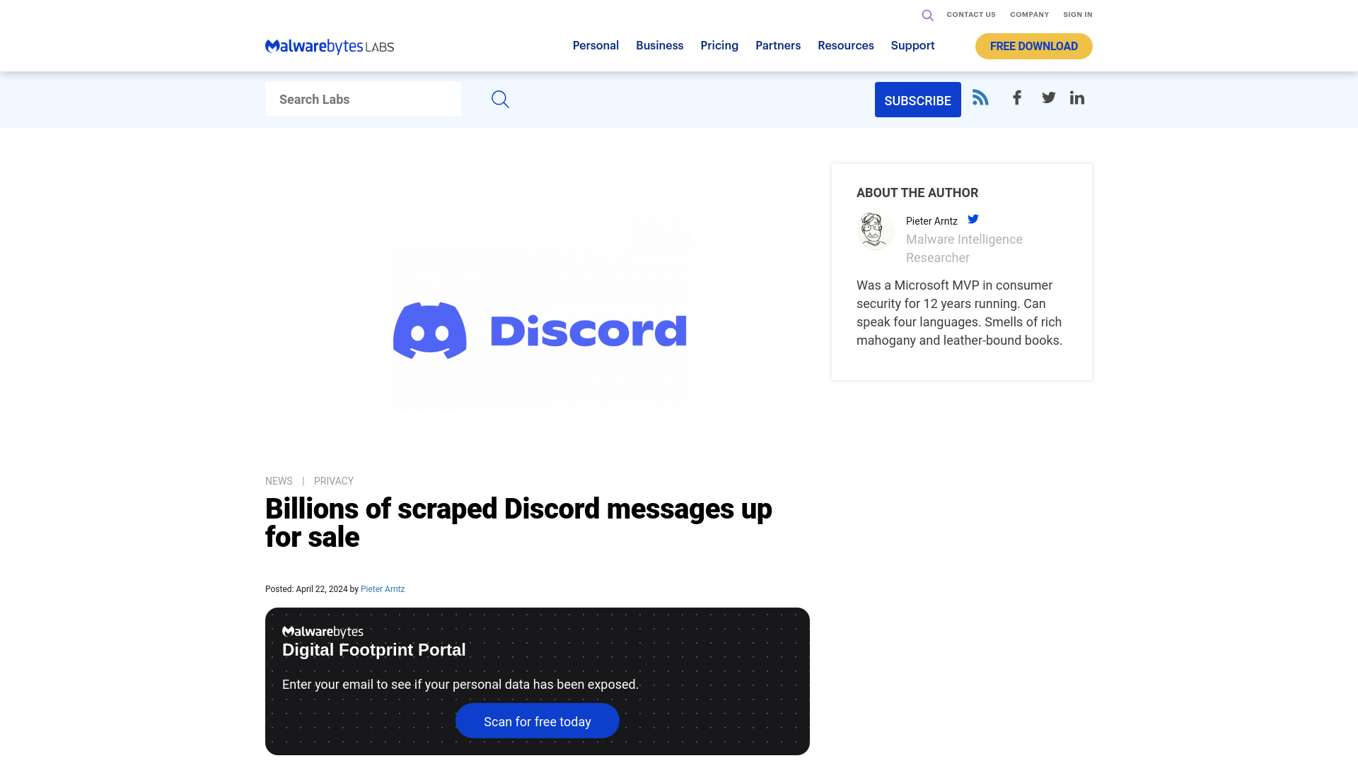 Billions of scraped Discord messages up for sale | Malwarebytes