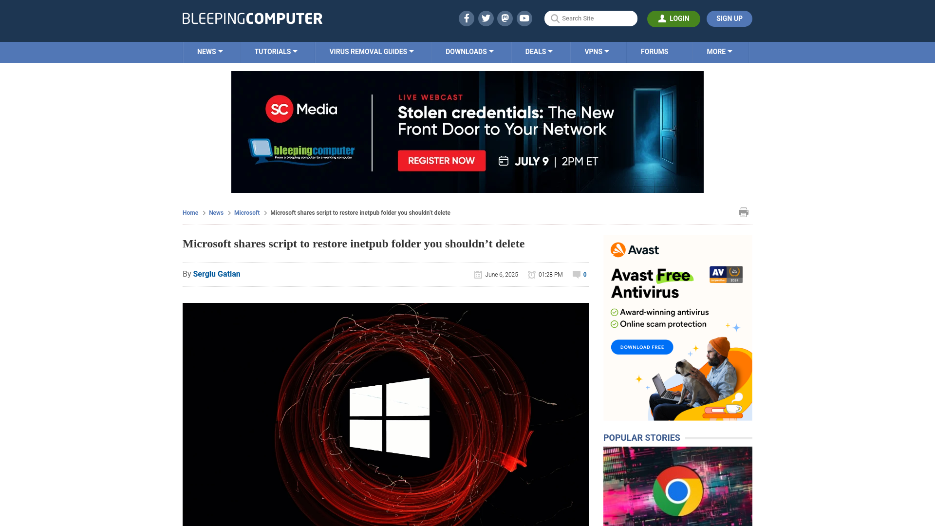 Microsoft shares script to restore inetpub folder you shouldn’t delete
