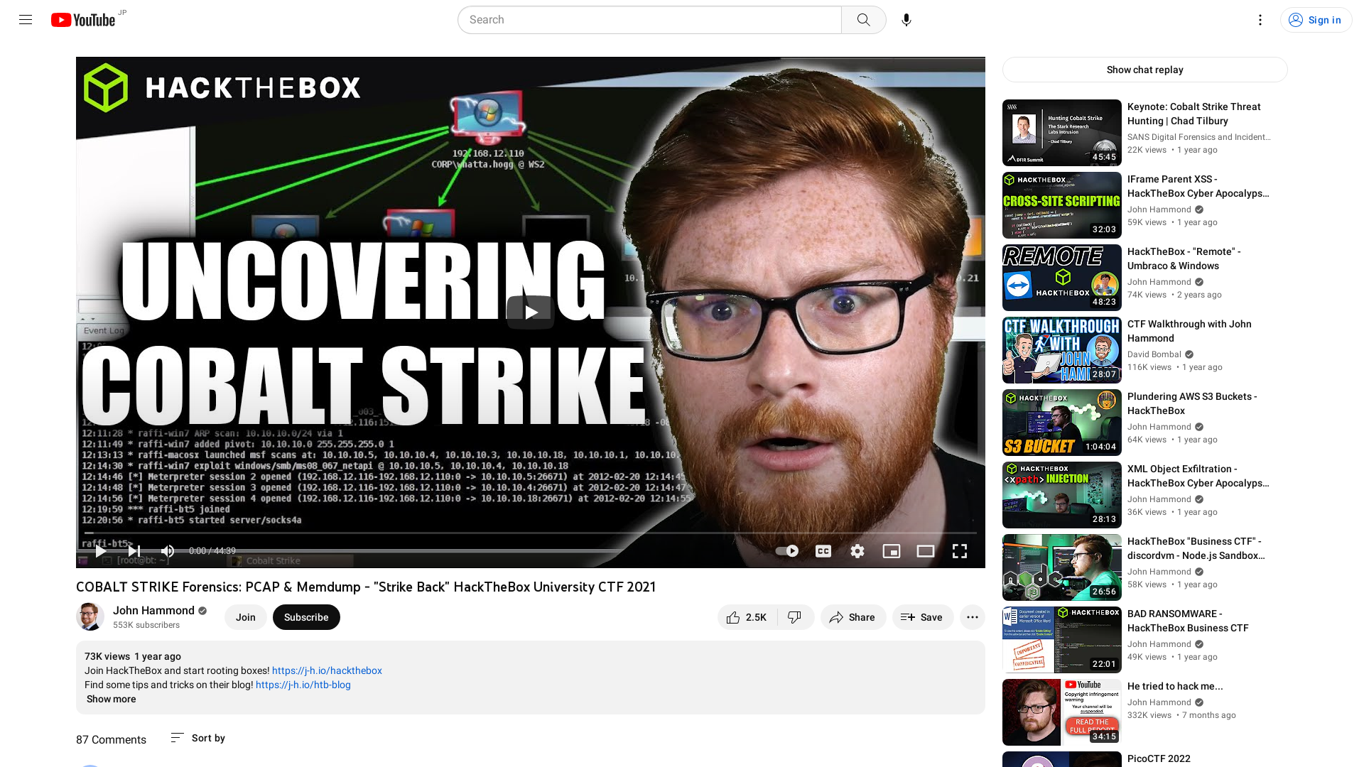 COBALT STRIKE Forensics: PCAP & Memdump - "Strike Back" HackTheBox University CTF 2021 - YouTube