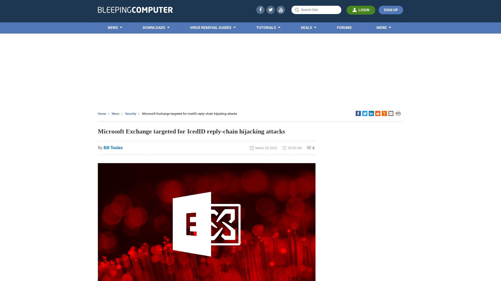 Microsoft Exchange targeted for IcedID reply-chain hijacking attacks
