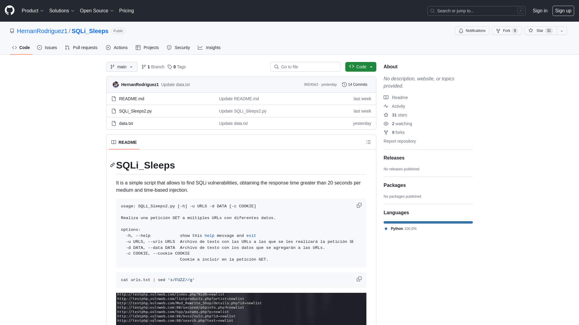 GitHub - HernanRodriguez1/SQLi_Sleeps