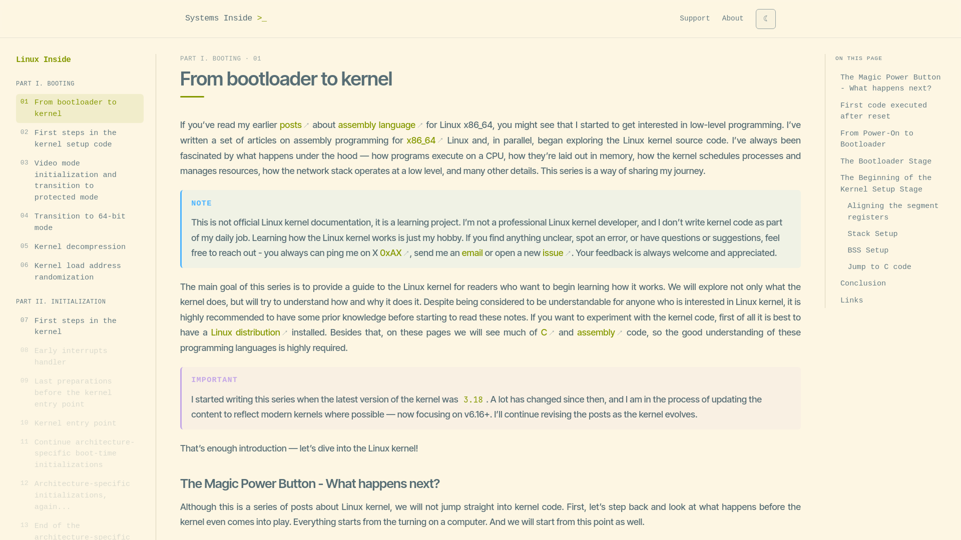 From bootloader to kernel