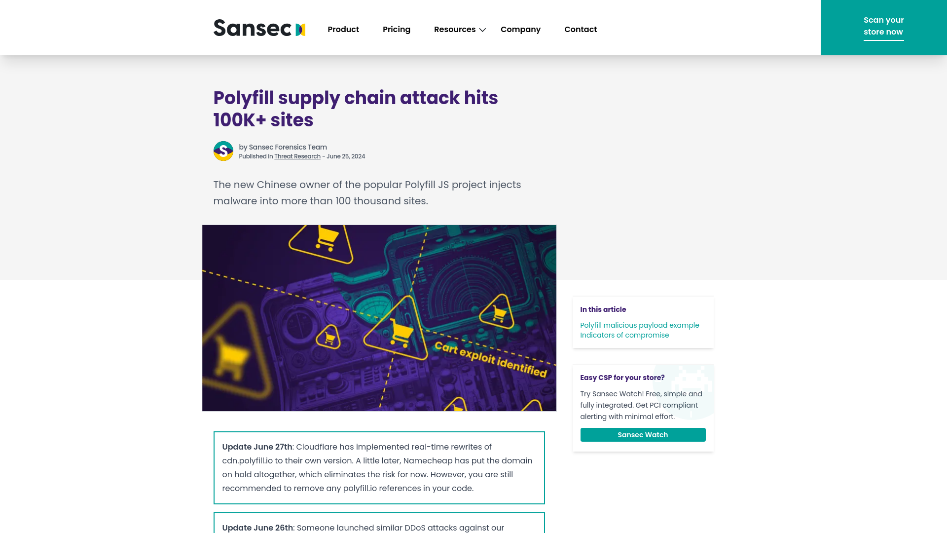 Polyfill supply chain attack hits 100K+ sites