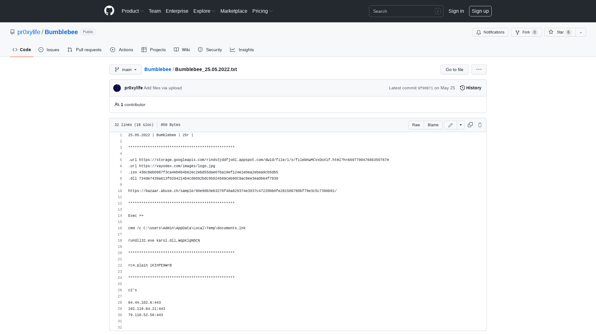 Bumblebee/Bumblebee_25.05.2022.txt at main · pr0xylife/Bumblebee · GitHub