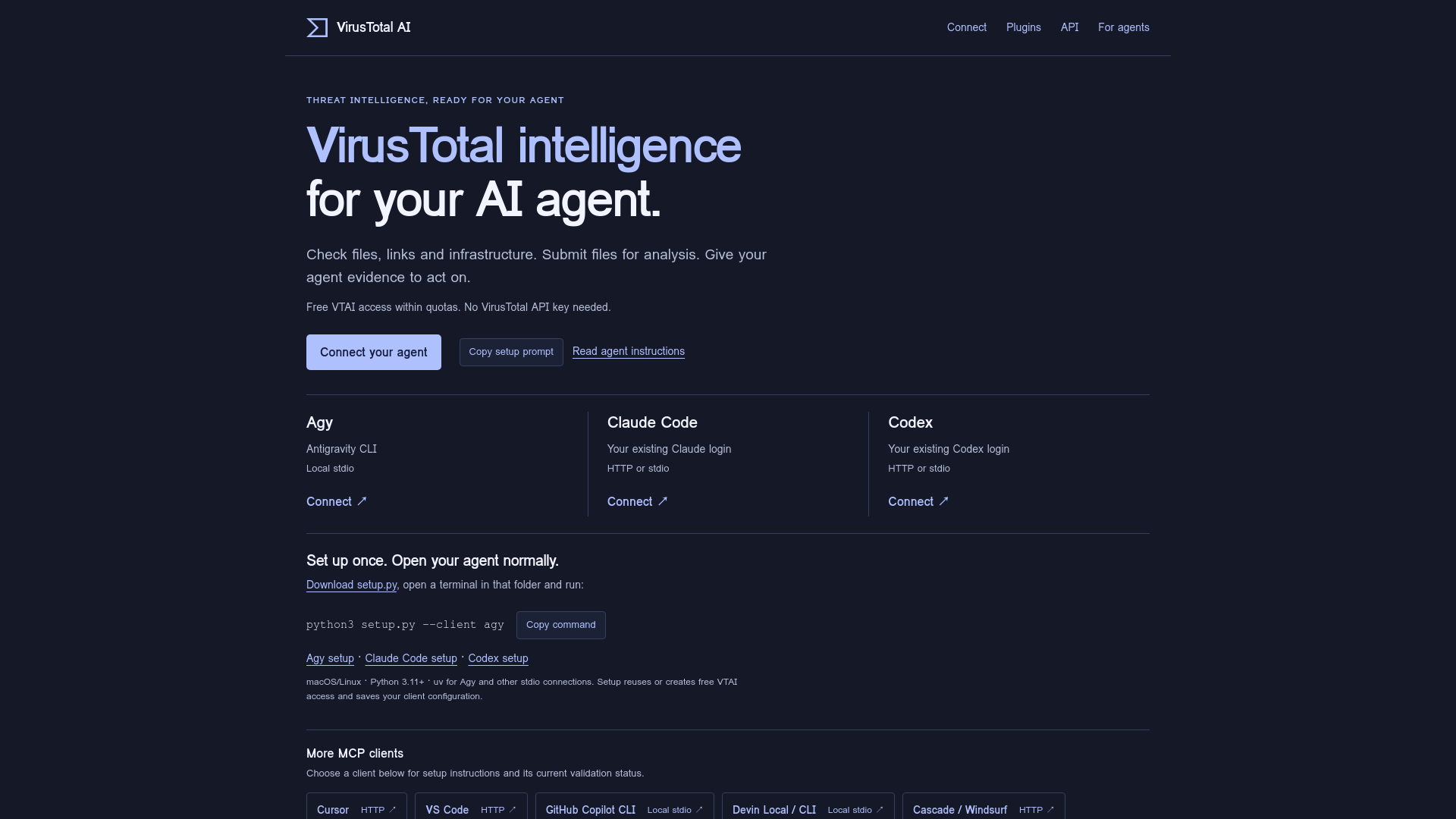 VirusTotal AI | Threat intelligence for your agent