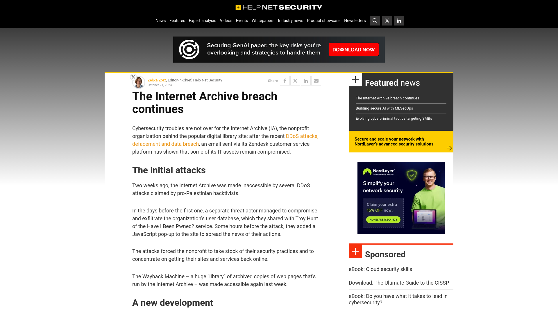 The Internet Archive breach continues - Help Net Security