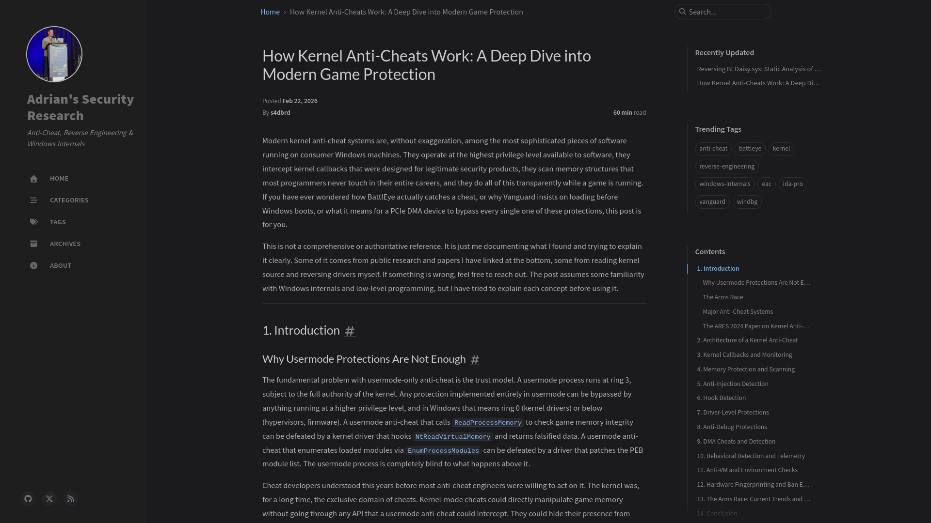 How Kernel Anti-Cheats Work: A Deep Dive into Modern Game Protection | Adrian's Security Research