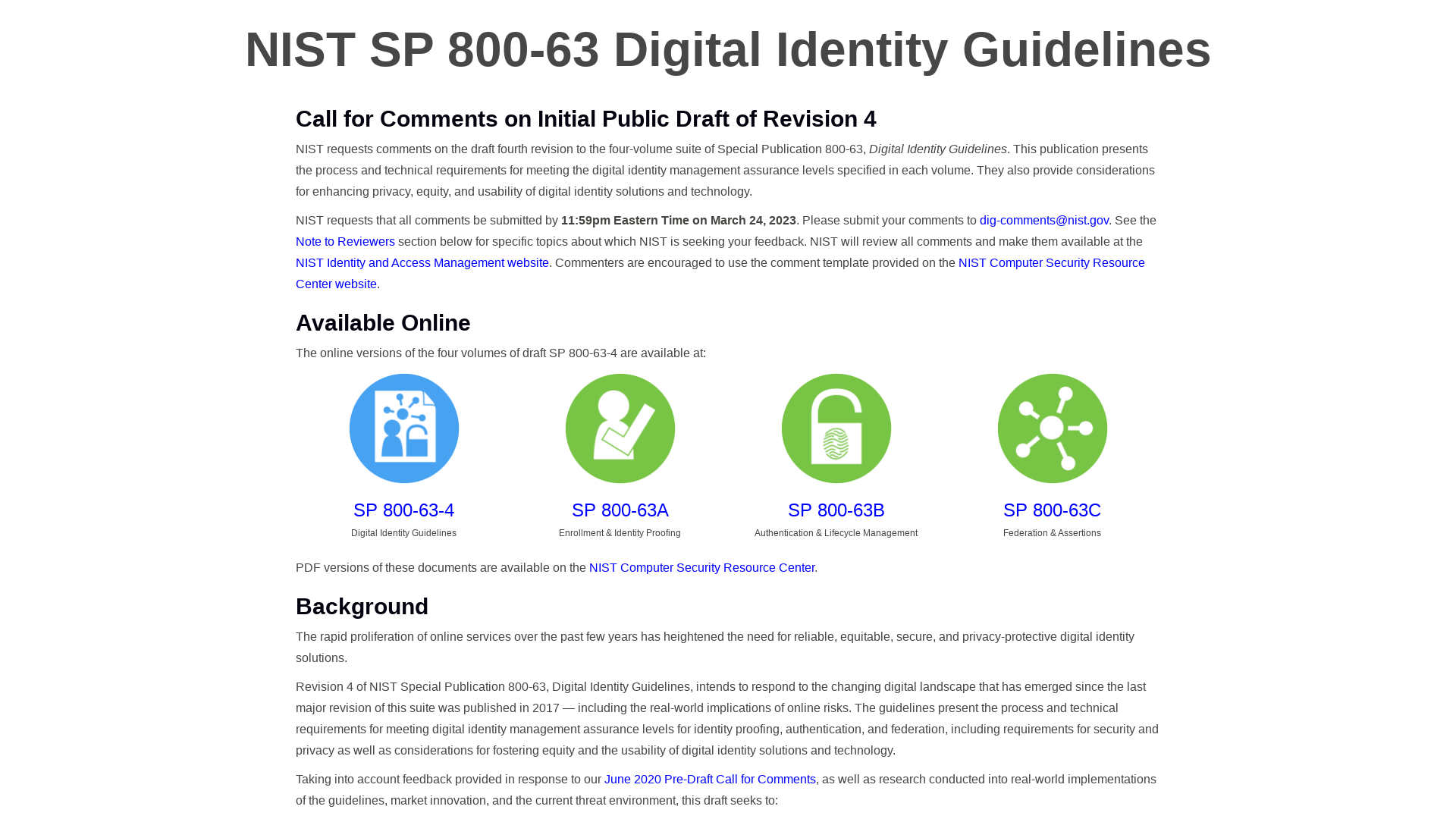 NIST SP 800-63 Digital Identity Guidelines