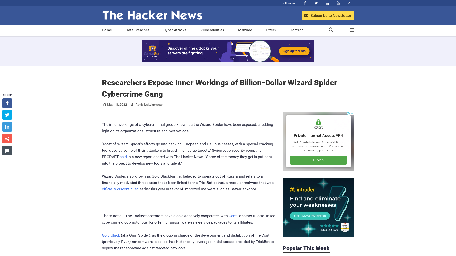 Researchers Expose Inner Workings of Billion-Dollar Wizard Spider Cybercrime Gang