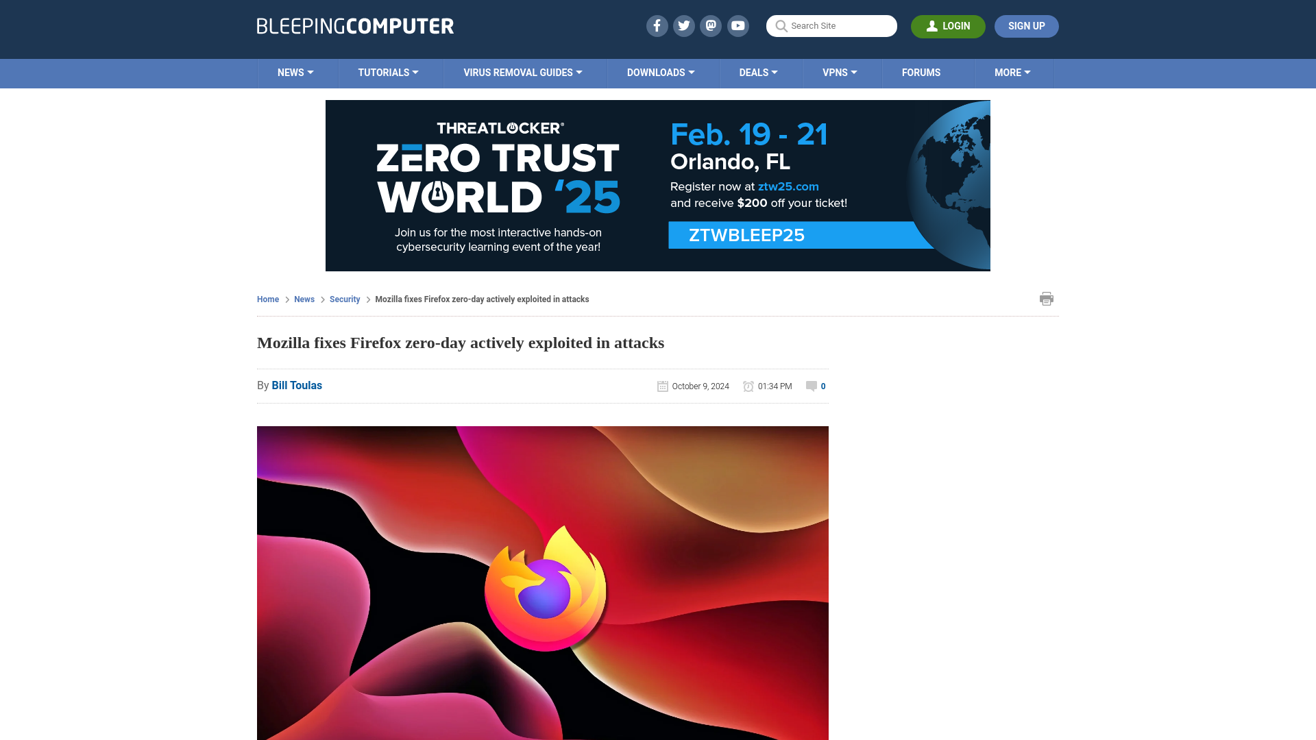 Mozilla fixes Firefox zero-day actively exploited in attacks