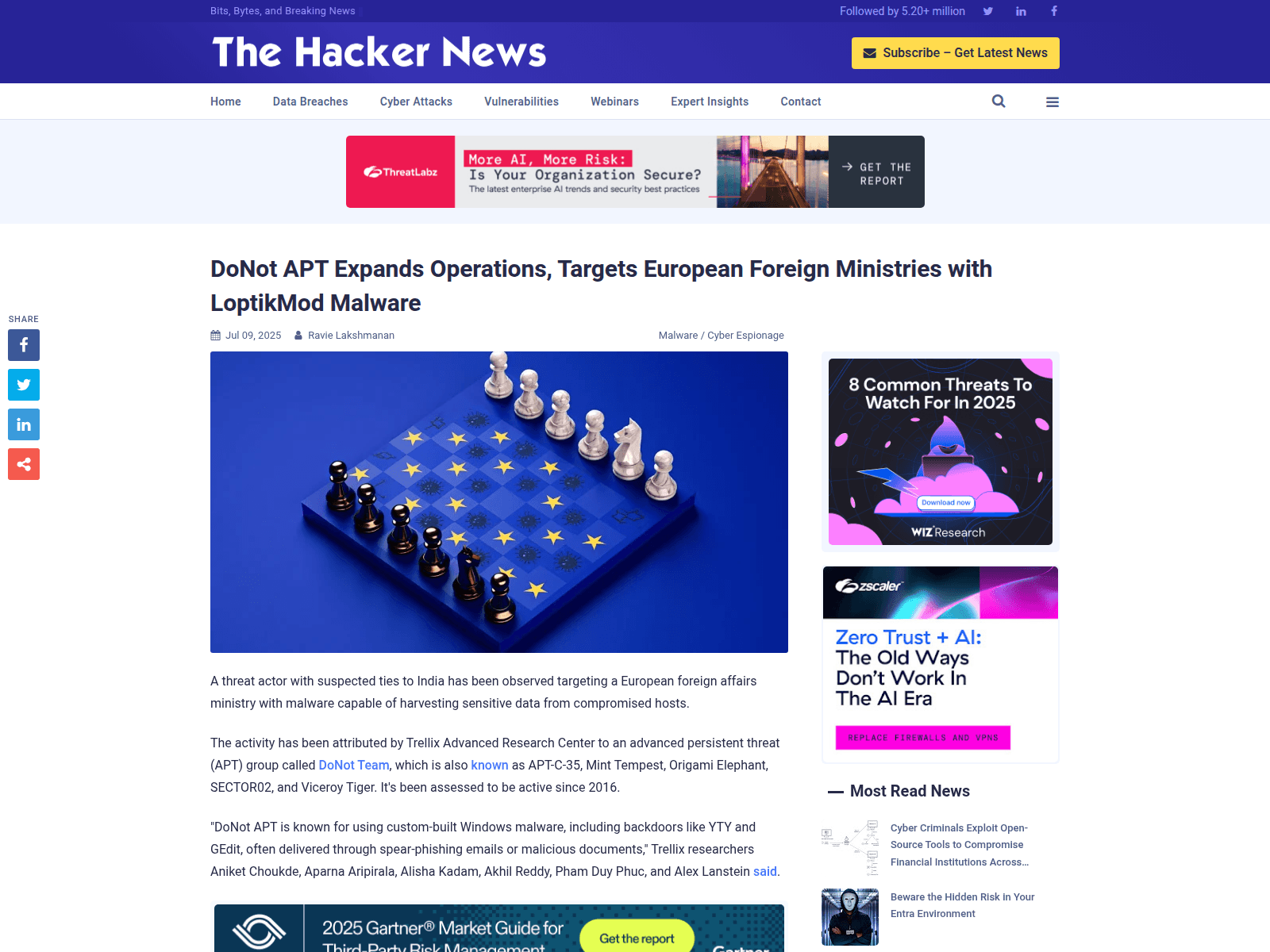 DoNot APT Expands Operations, Targets European Foreign Ministries with LoptikMod Malware