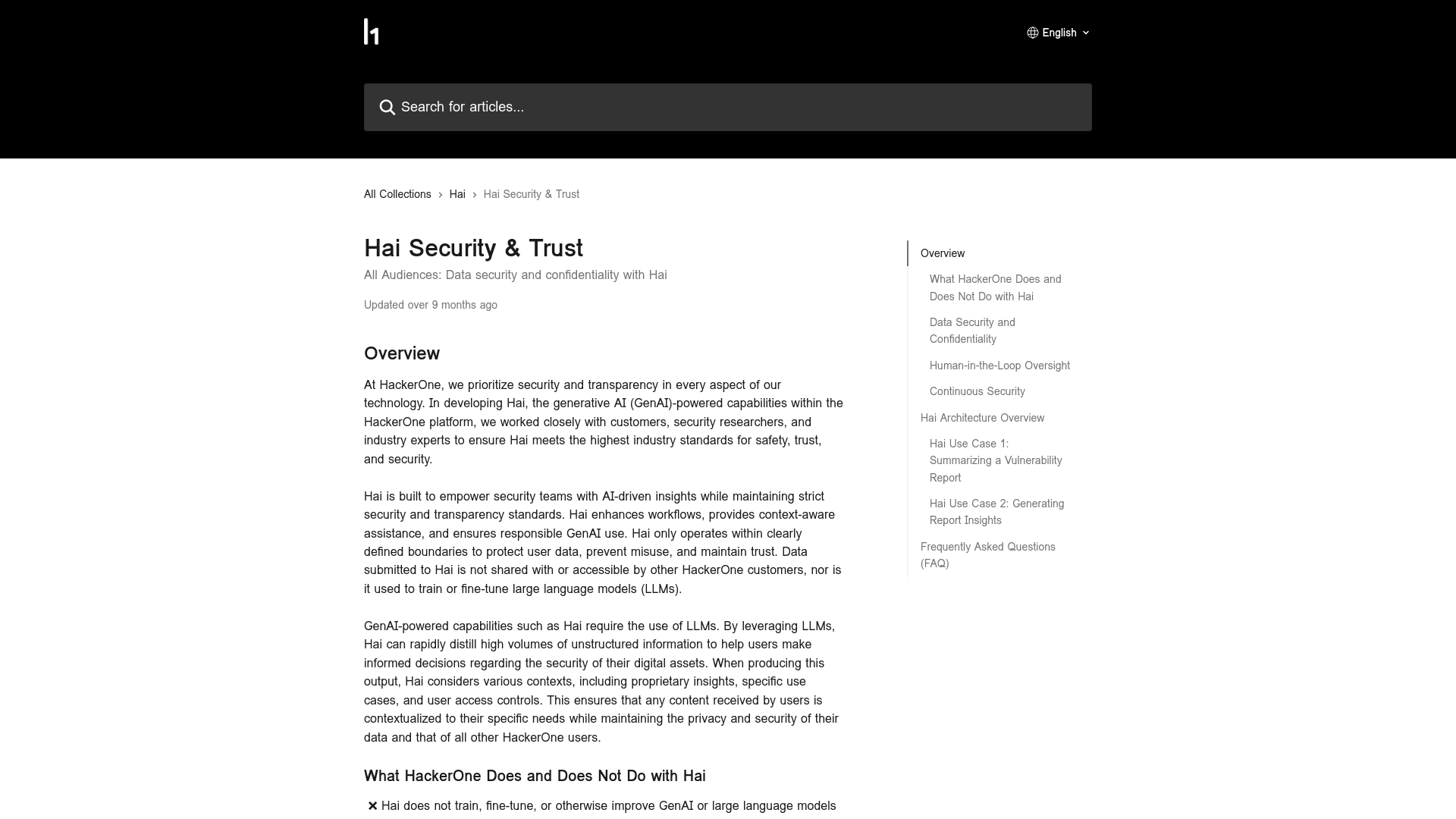 Hai Security & Trust | HackerOne Help Center