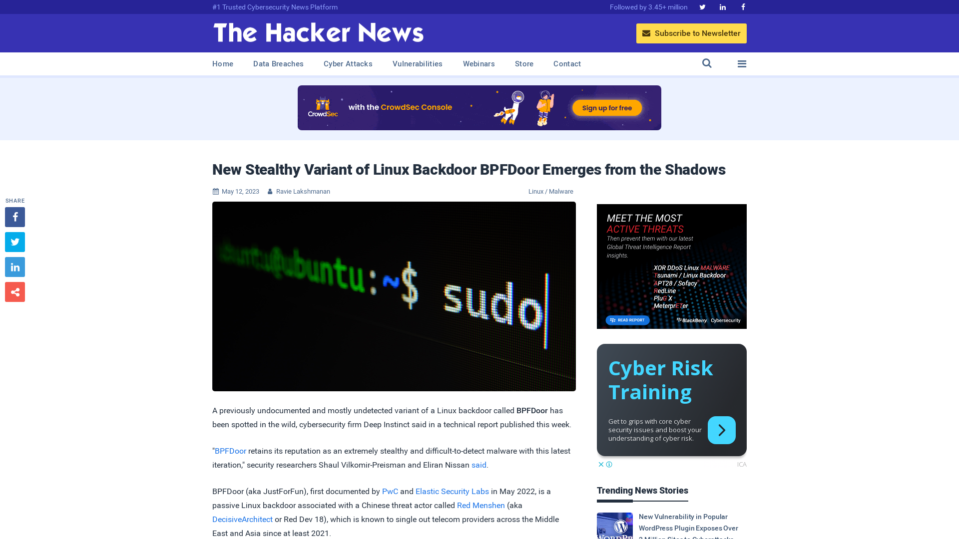 New Stealthy Variant of Linux Backdoor BPFDoor Emerges from the Shadows