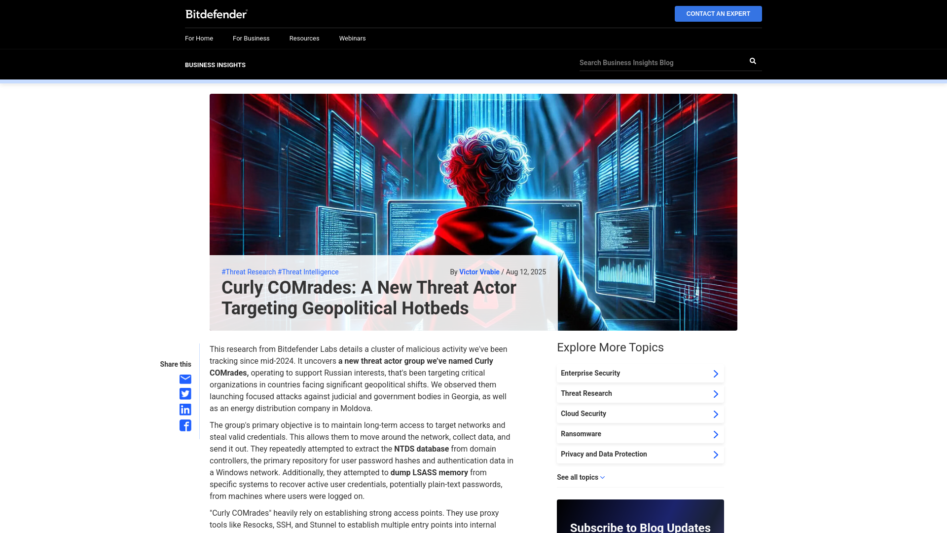 Curly COMrades: A New Threat Actor Targeting Geopolitical Hotbeds