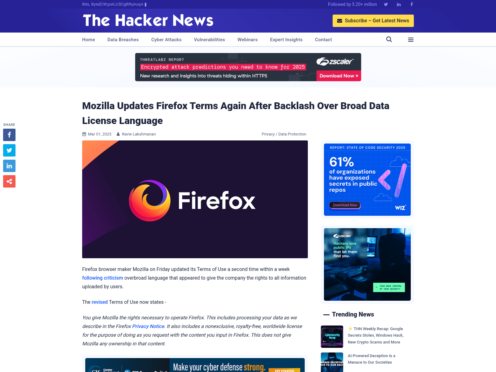 Mozilla Updates Firefox Terms Again After Backlash Over Broad Data License Language
