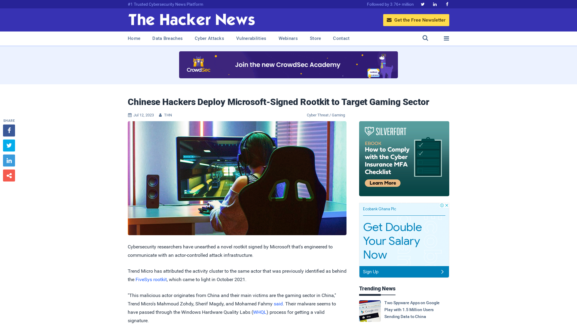 Chinese Hackers Deploy Microsoft-Signed Rootkit to Target Gaming Sector