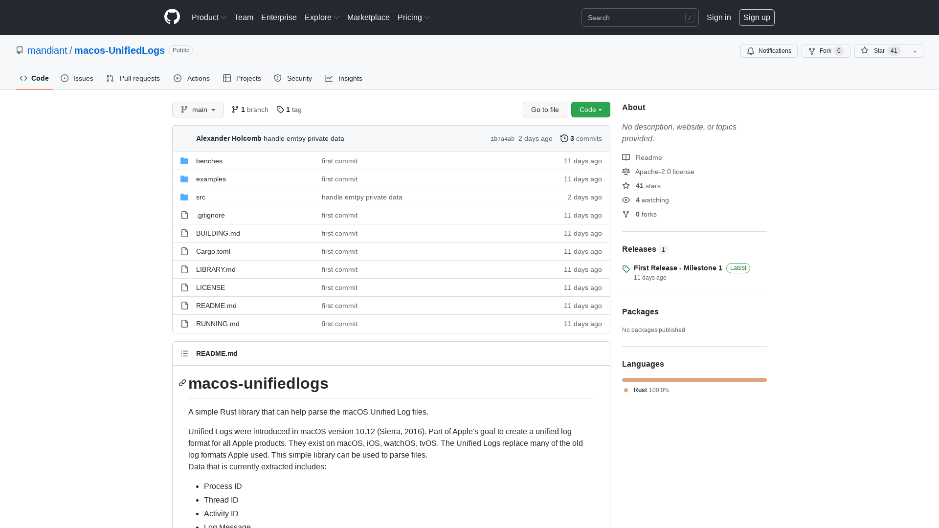 GitHub - mandiant/macos-UnifiedLogs