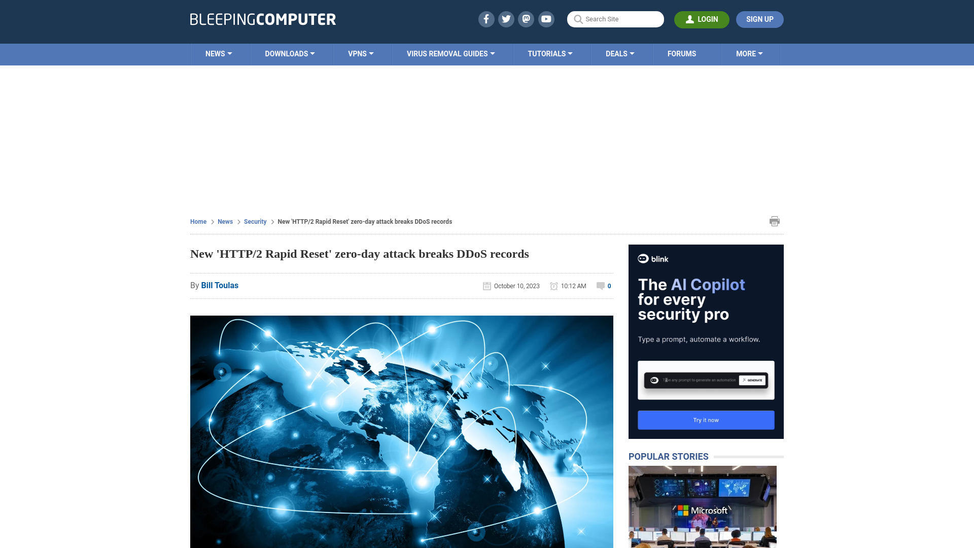 New 'HTTP/2 Rapid Reset' zero-day attack breaks DDoS records