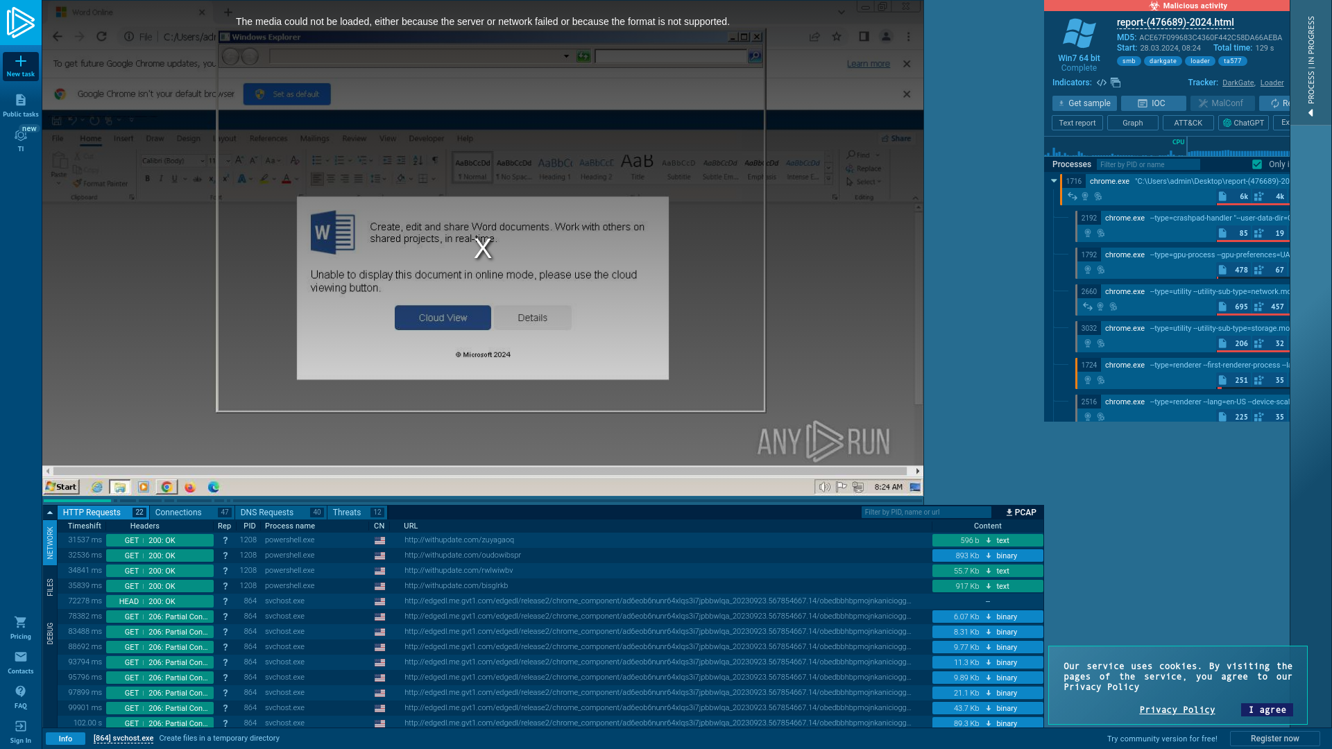 Analysis report-(476689)-2024.html (MD5: ACE67F099683C4360F442C58DA66AEBA) Malicious activity - Interactive analysis ANY.RUN