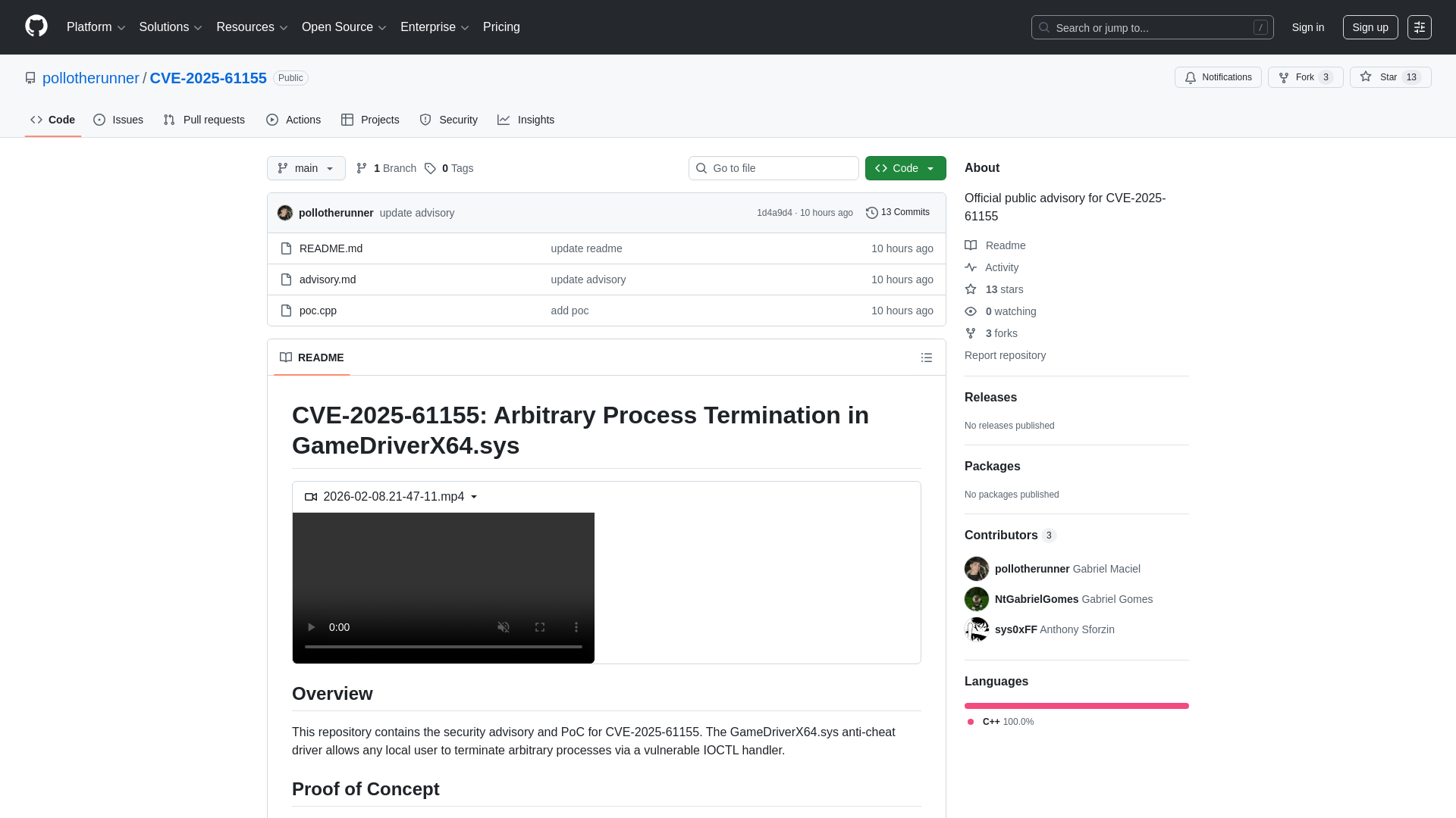 GitHub - pollotherunner/CVE-2025-61155: Official public advisory for CVE-2025-61155