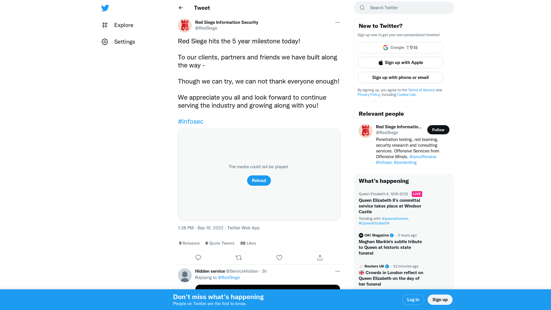 Red Siege Information Security on Twitter: "Red Siege hits the 5 year milestone today! To our clients, partners and friends we have built along the way - Though we can try, we can not thank everyone enough! We appreciate you all and look forward to continue serving the industry and growing along with you! #infosec https://t.co/1or6sYaauP" / Twitter