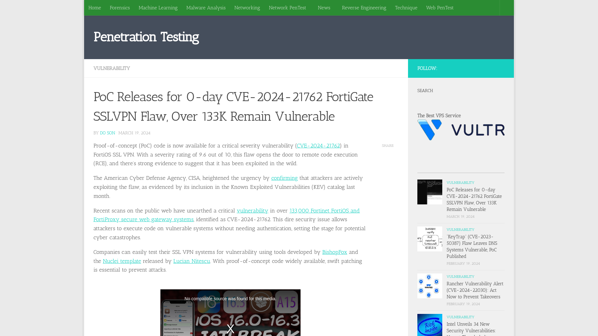 PoC Releases for 0-day CVE-2024-21762 FortiGate SSLVPN Flaw, Over 133K Remain Vulnerable