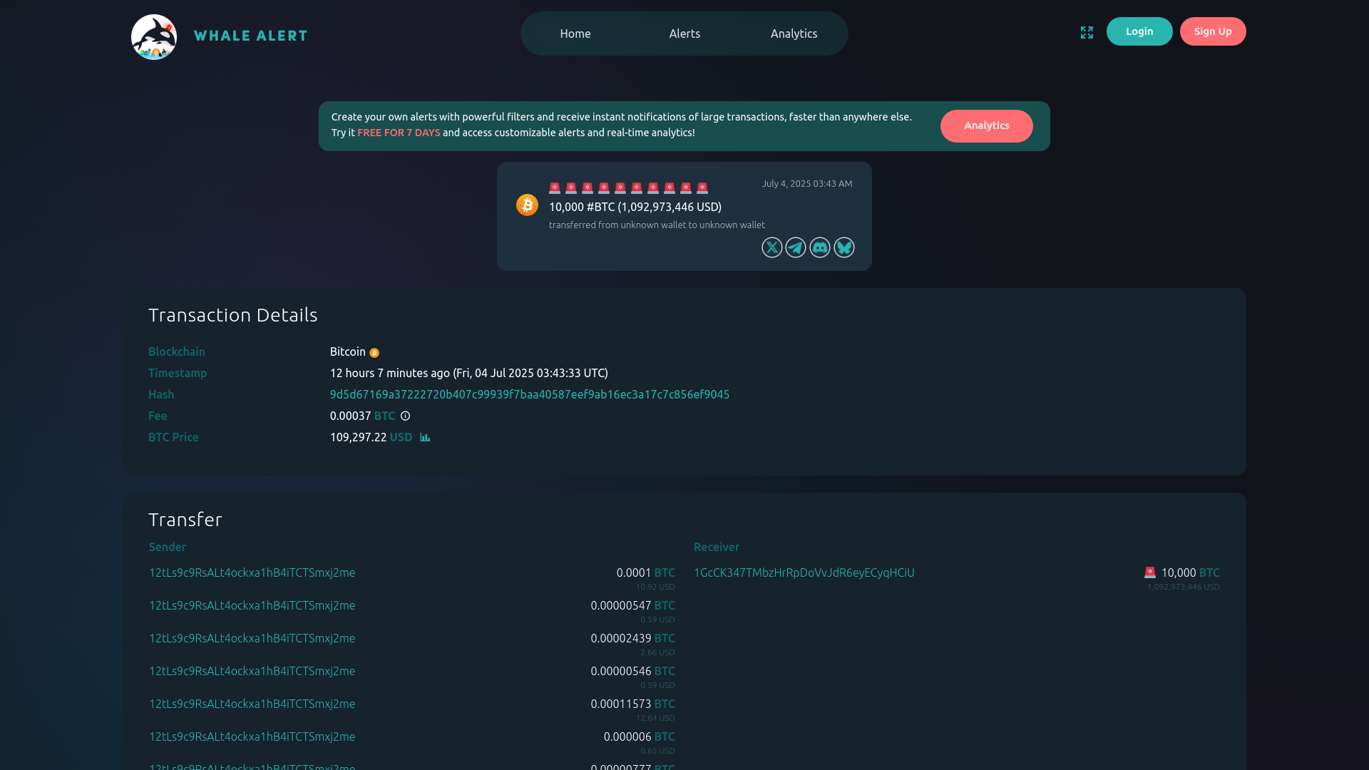 Transaction | Whale Alert