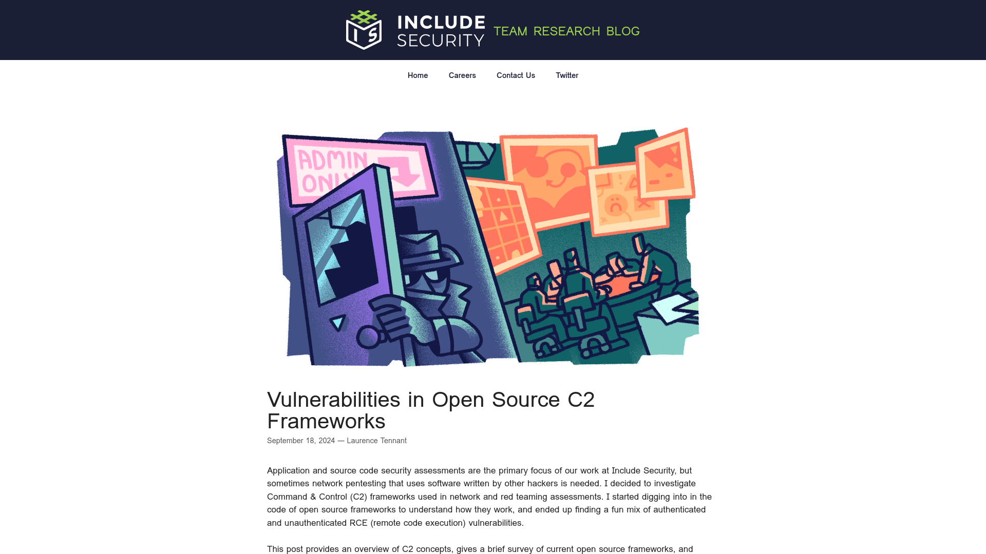 Vulnerabilities in Open Source C2 Frameworks - Include Security Research Blog