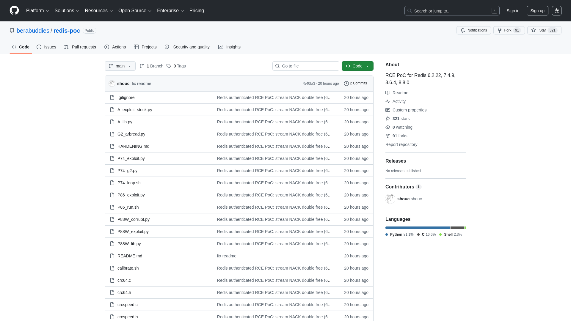 GitHub - berabuddies/redis-poc: RCE PoC for Redis 6.2.22, 7.4.9, 8.6.4, 8.8.0 · GitHub