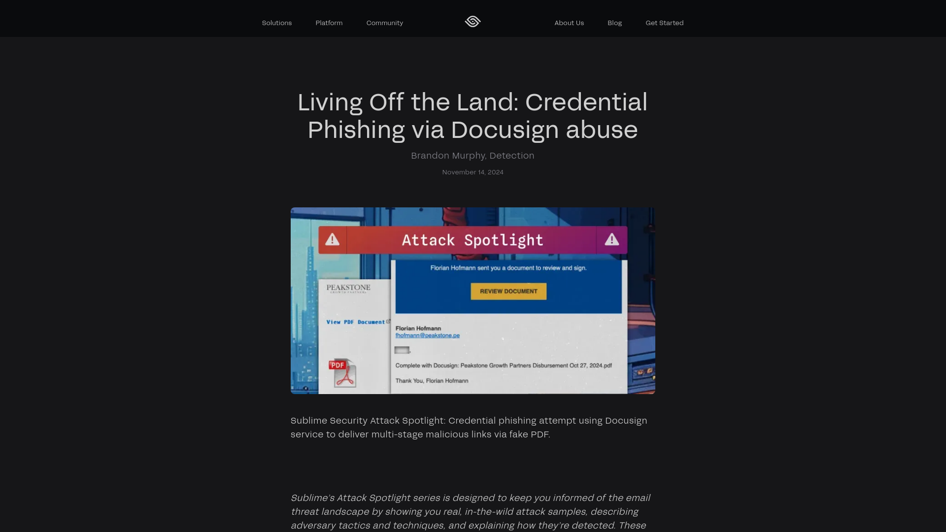 Living Off the Land: Credential Phishing via Docusign abuse