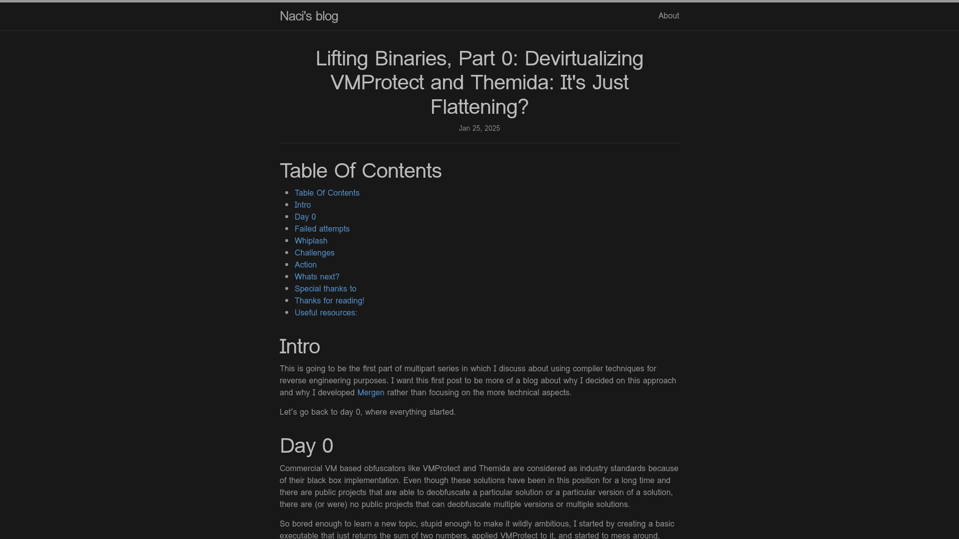 Lifting Binaries, Part 0: Devirtualizing VMProtect and Themida: It’s Just Flattening? | Naci’s blog