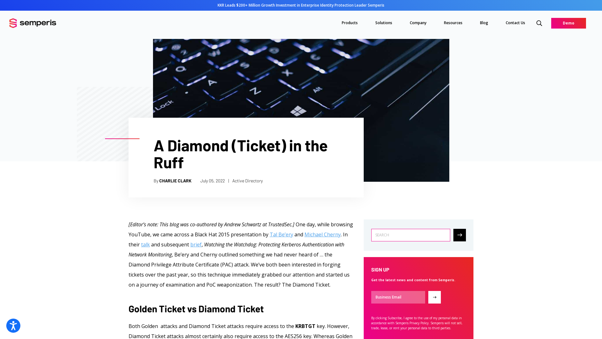 A Diamond (Ticket) in the Ruff | Semperis