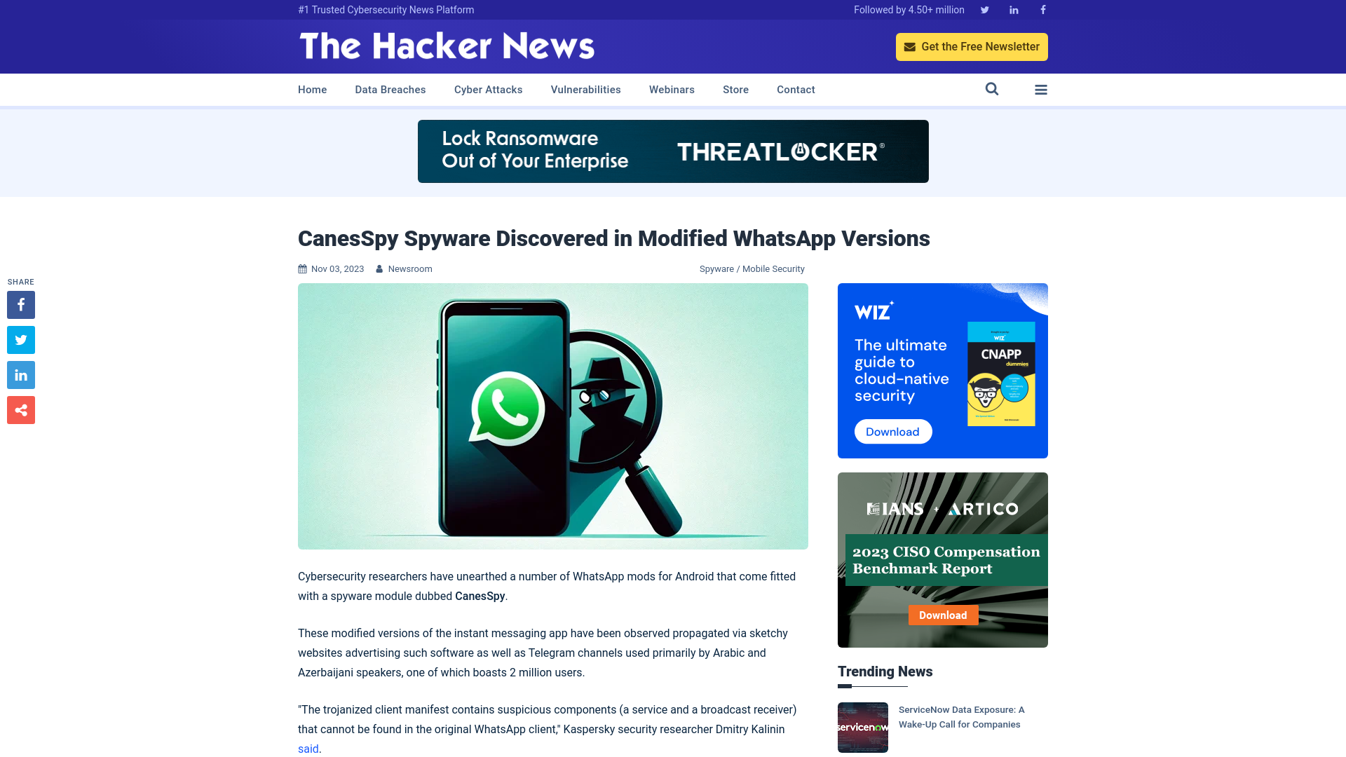 CanesSpy Spyware Discovered in Modified WhatsApp Versions