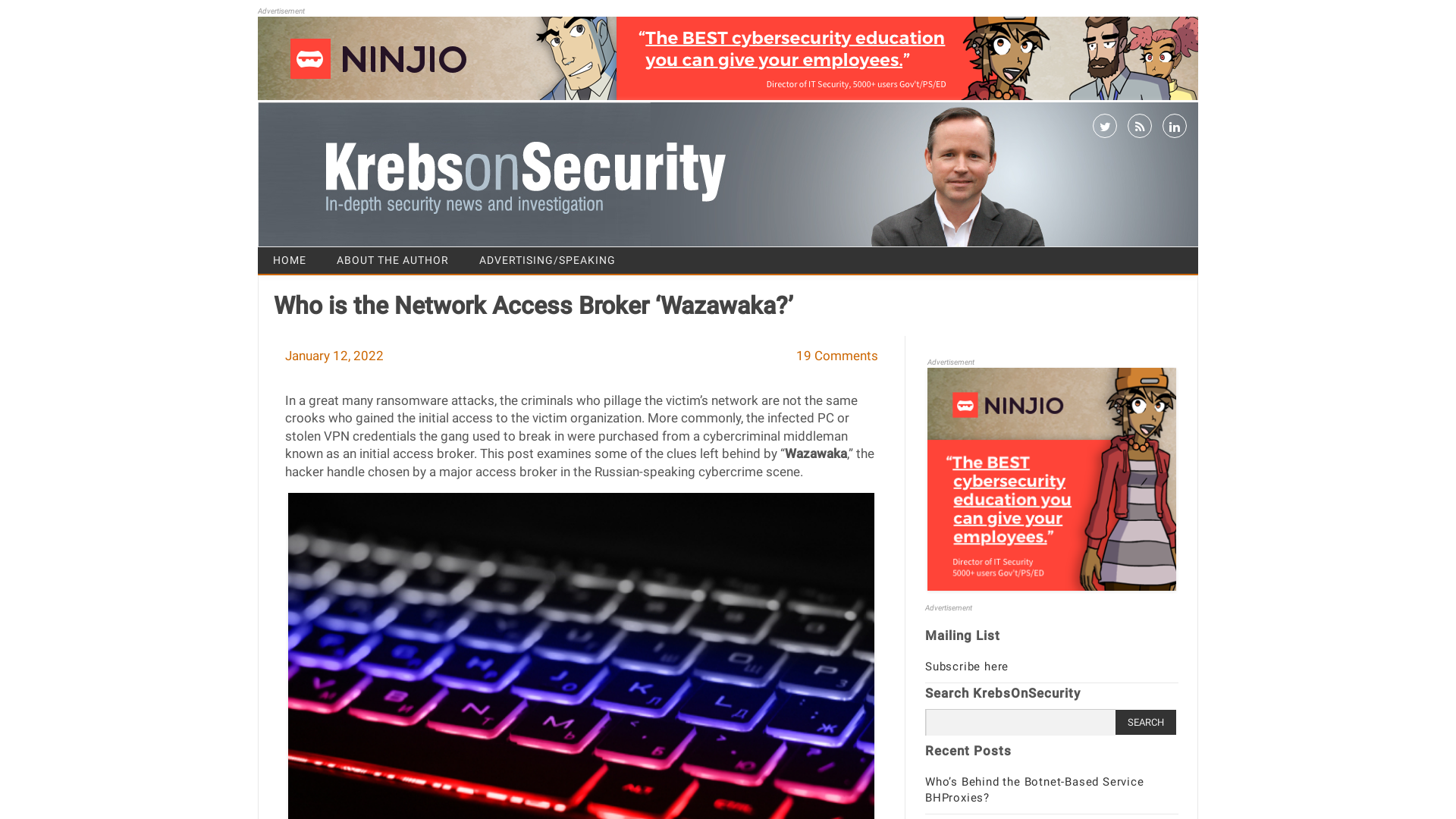 Who is the Network Access Broker ‘Wazawaka?’ – Krebs on Security