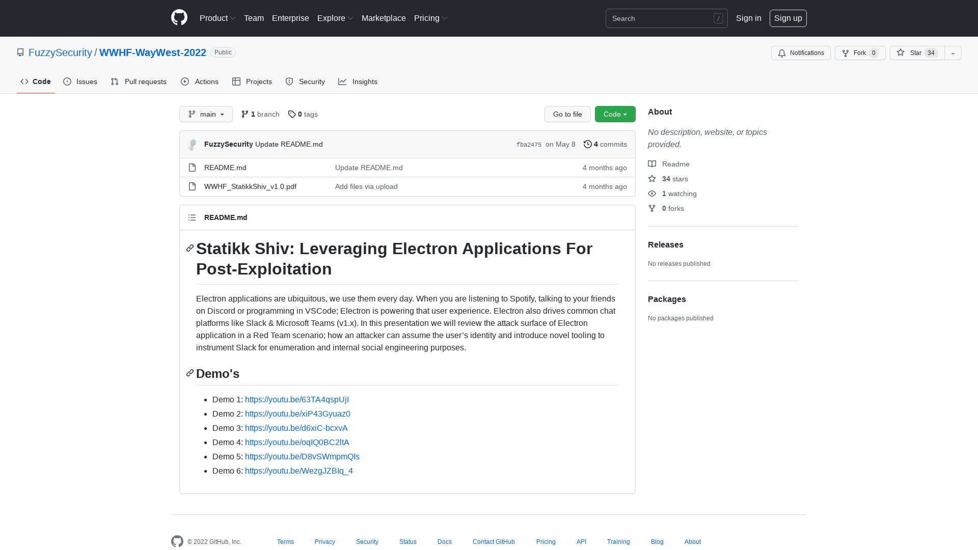 GitHub - FuzzySecurity/WWHF-WayWest-2022