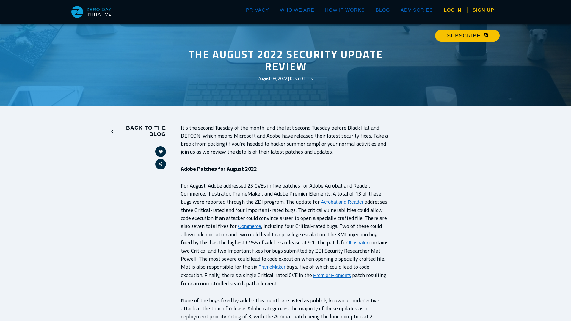 Zero Day Initiative — The August 2022 Security Update Review
