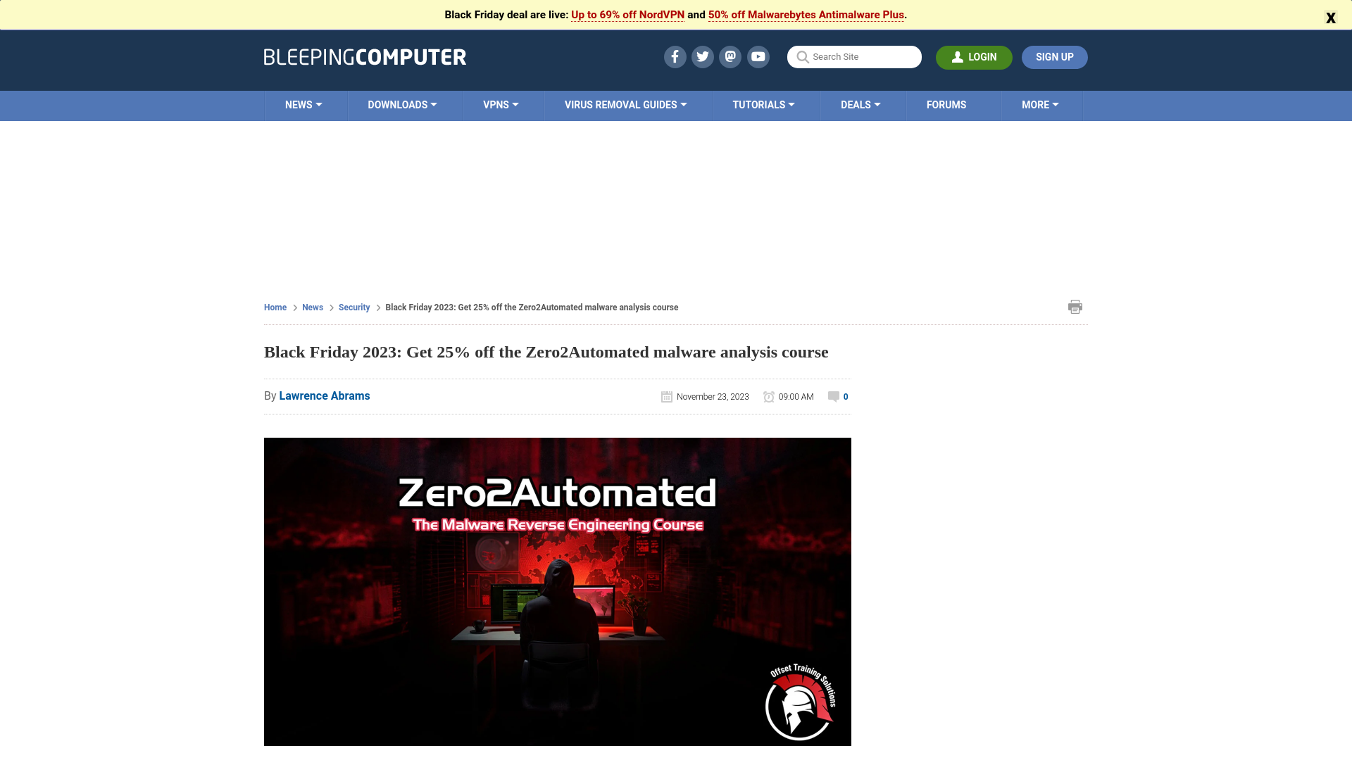 Black Friday 2023: Get 25% off the Zero2Automated malware analysis course