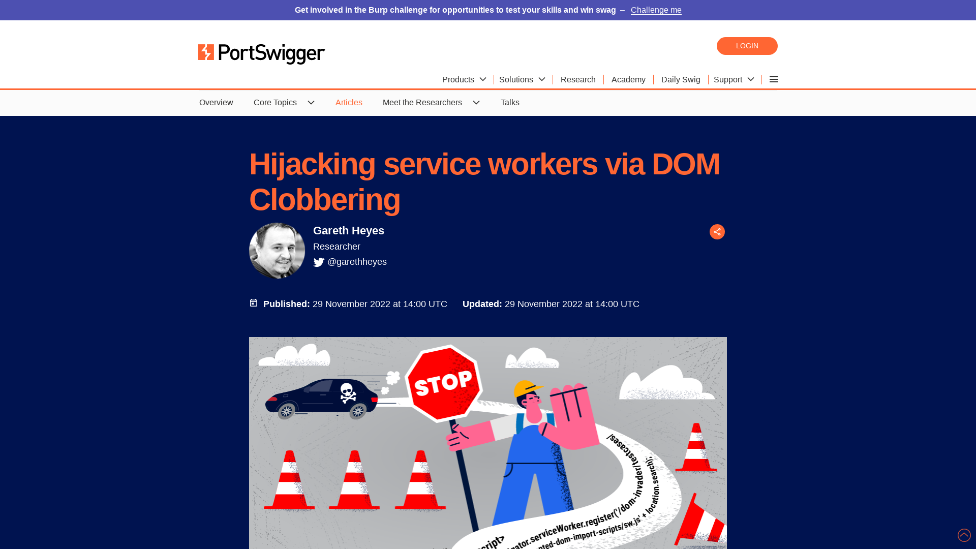Hijacking service workers via DOM Clobbering | PortSwigger Research