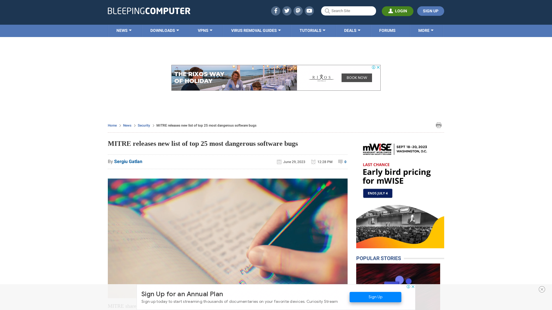 MITRE releases new list of top 25 most dangerous software bugs